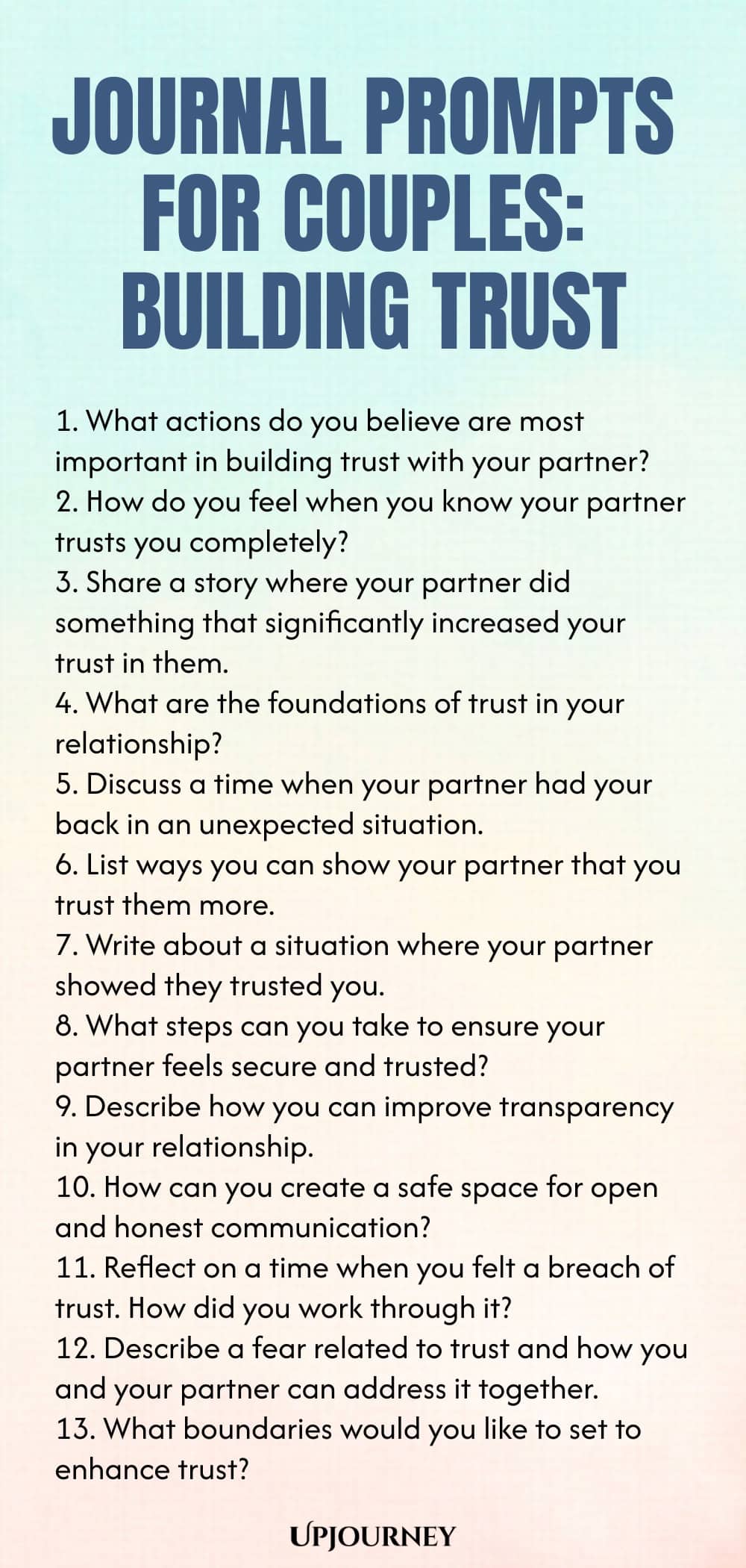 Journal Prompts for Couples: Building Trust