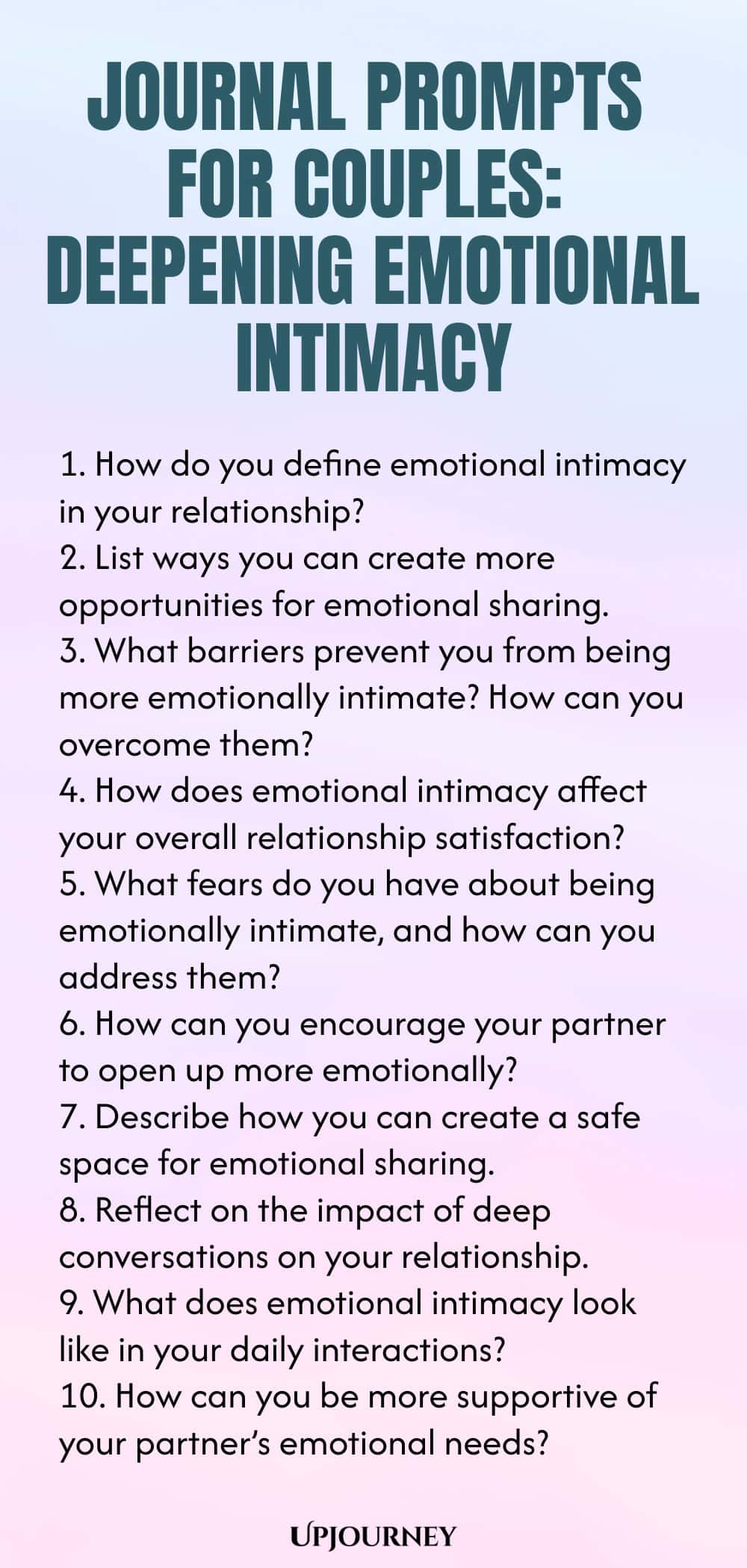 Journal Prompts for Couples: Deepening Emotional Intimacy