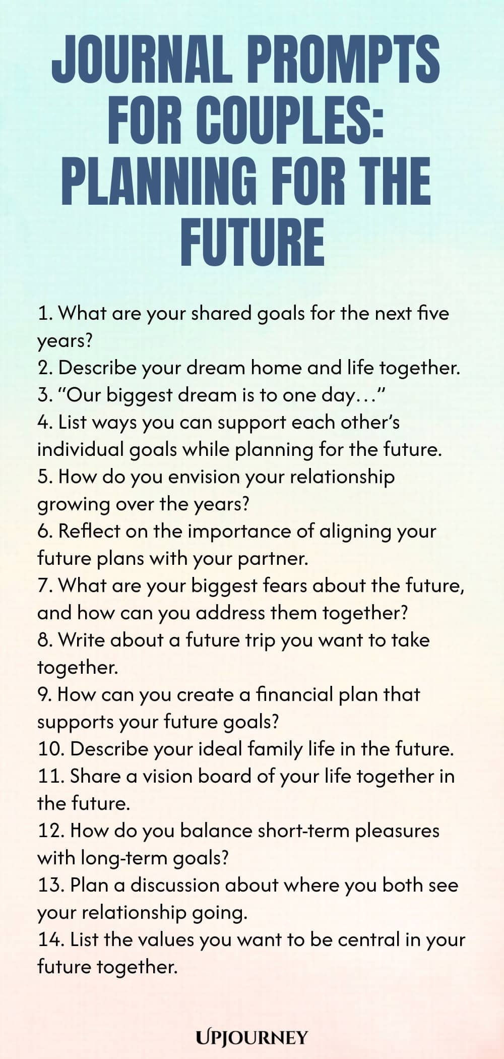 Journal Prompts for Couples: Planning for the Future