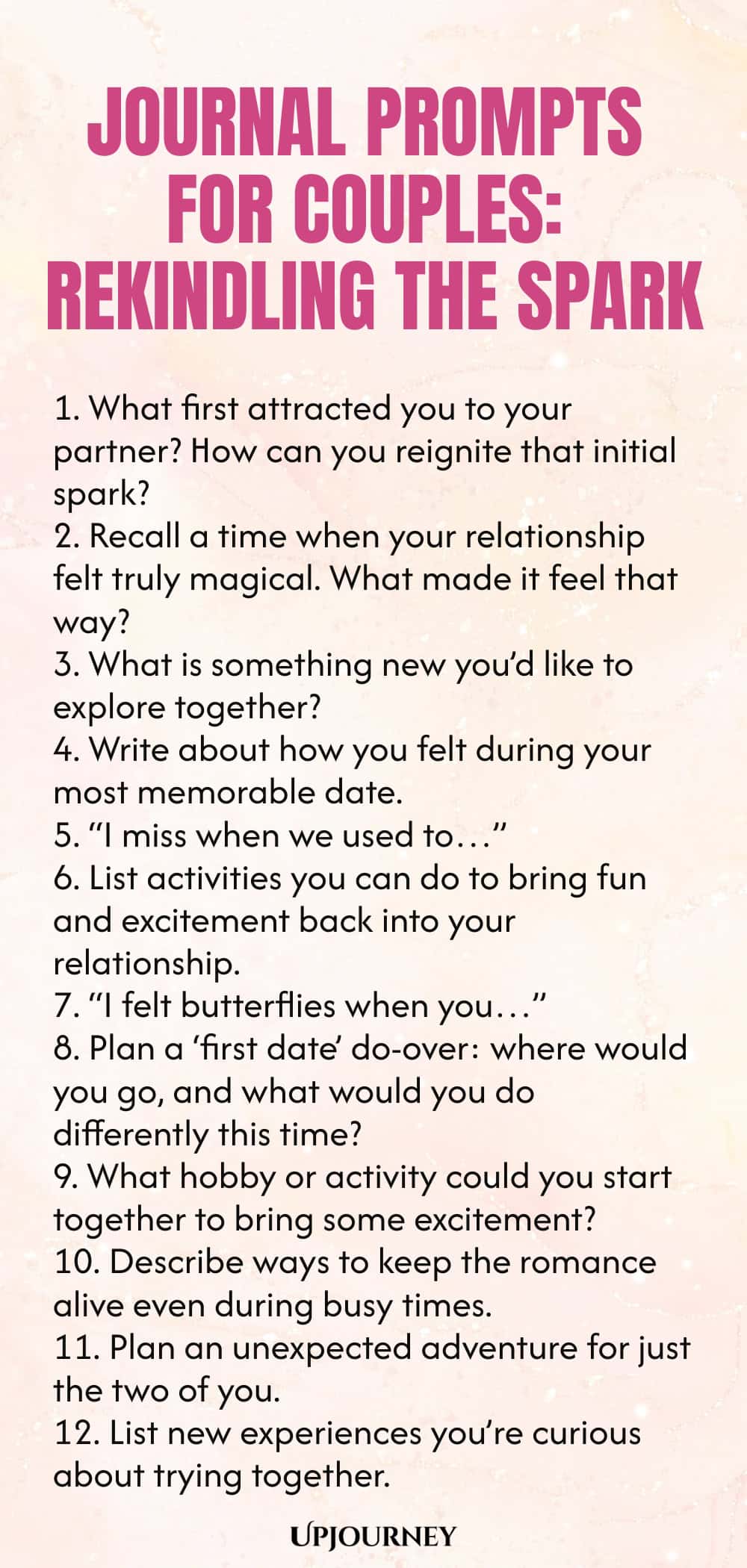 Journal Prompts for Couples: Rekindling the Spark