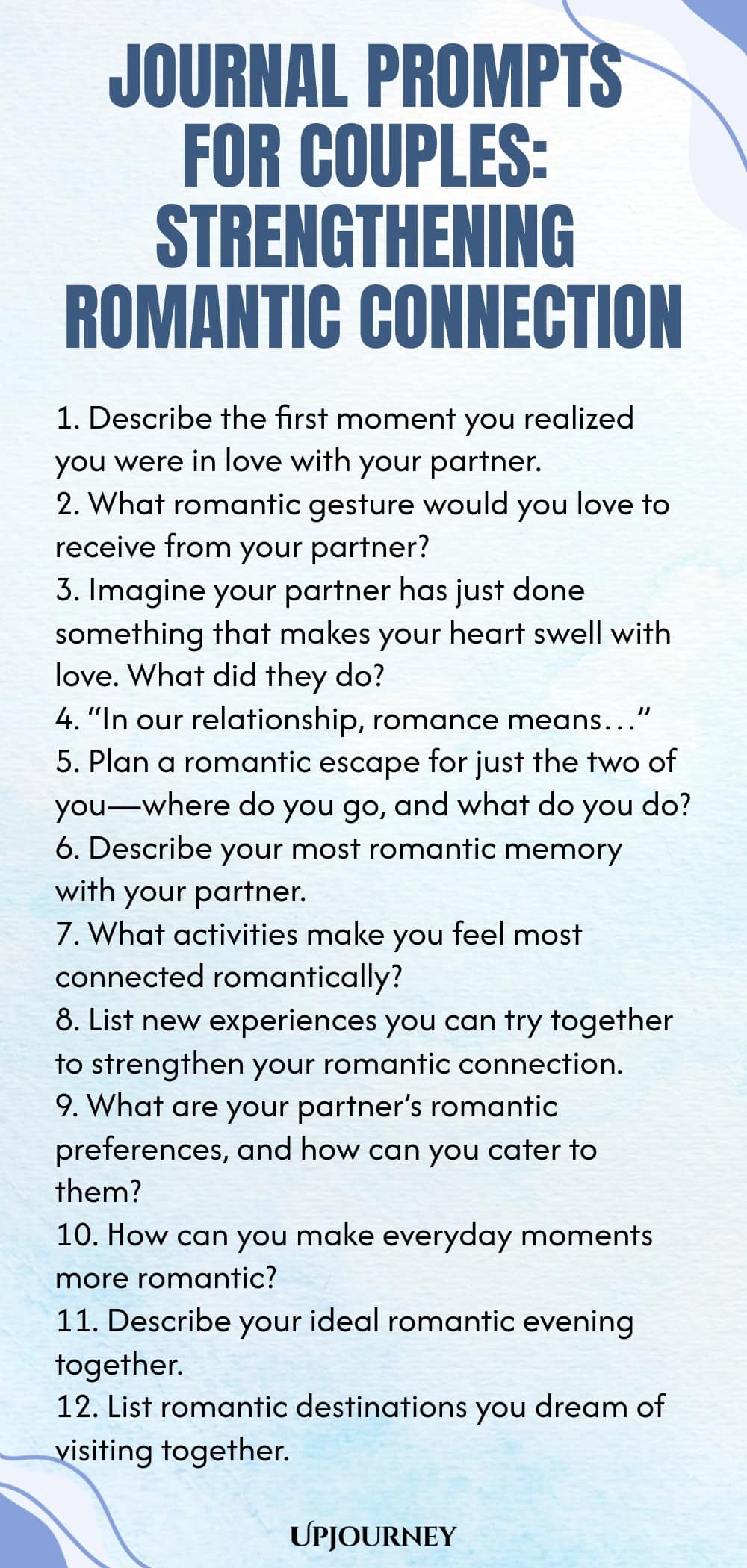 Journal Prompts for Couples: Strengthening Romantic Connection