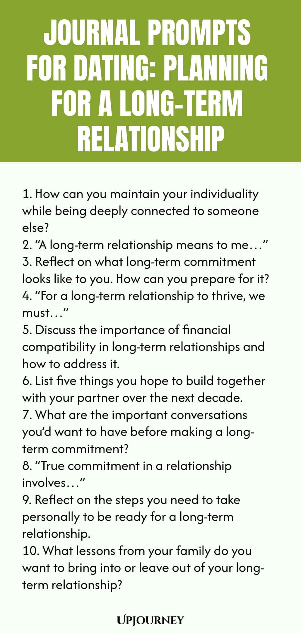 Journal Prompts for Dating: Planning for a Long-Term Relationship