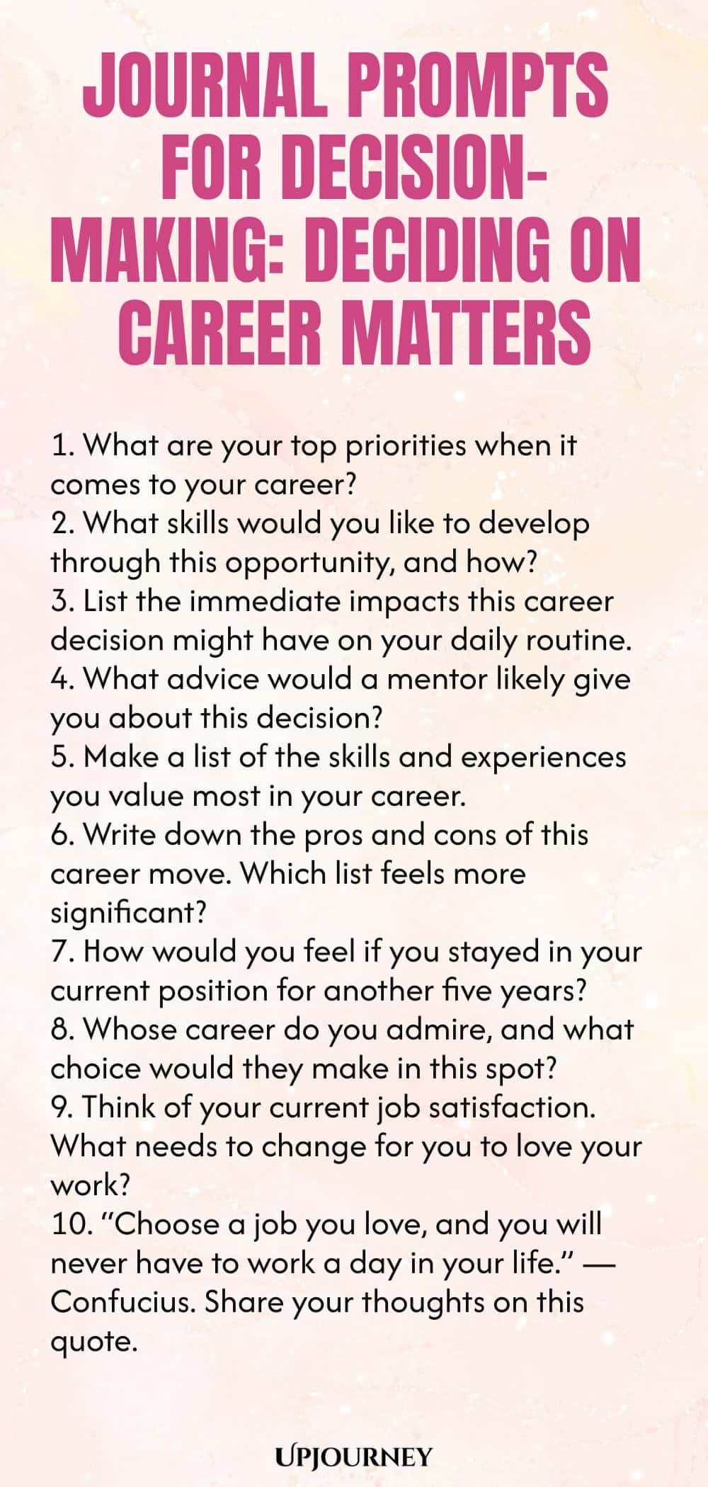 Journal Prompts for Decision-Making: Deciding on Career Matters