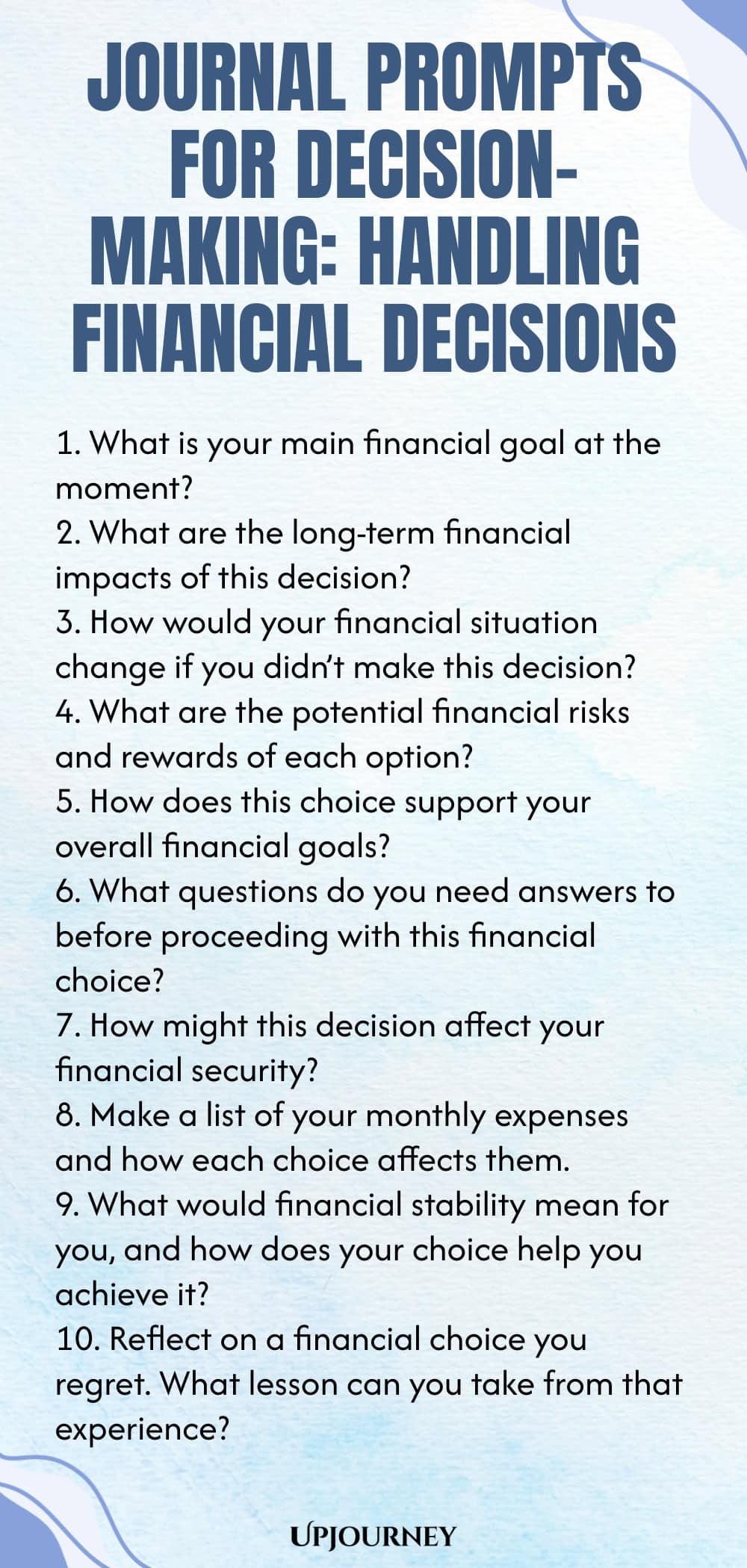Journal Prompts for Decision-Making: Handling Financial Decisions