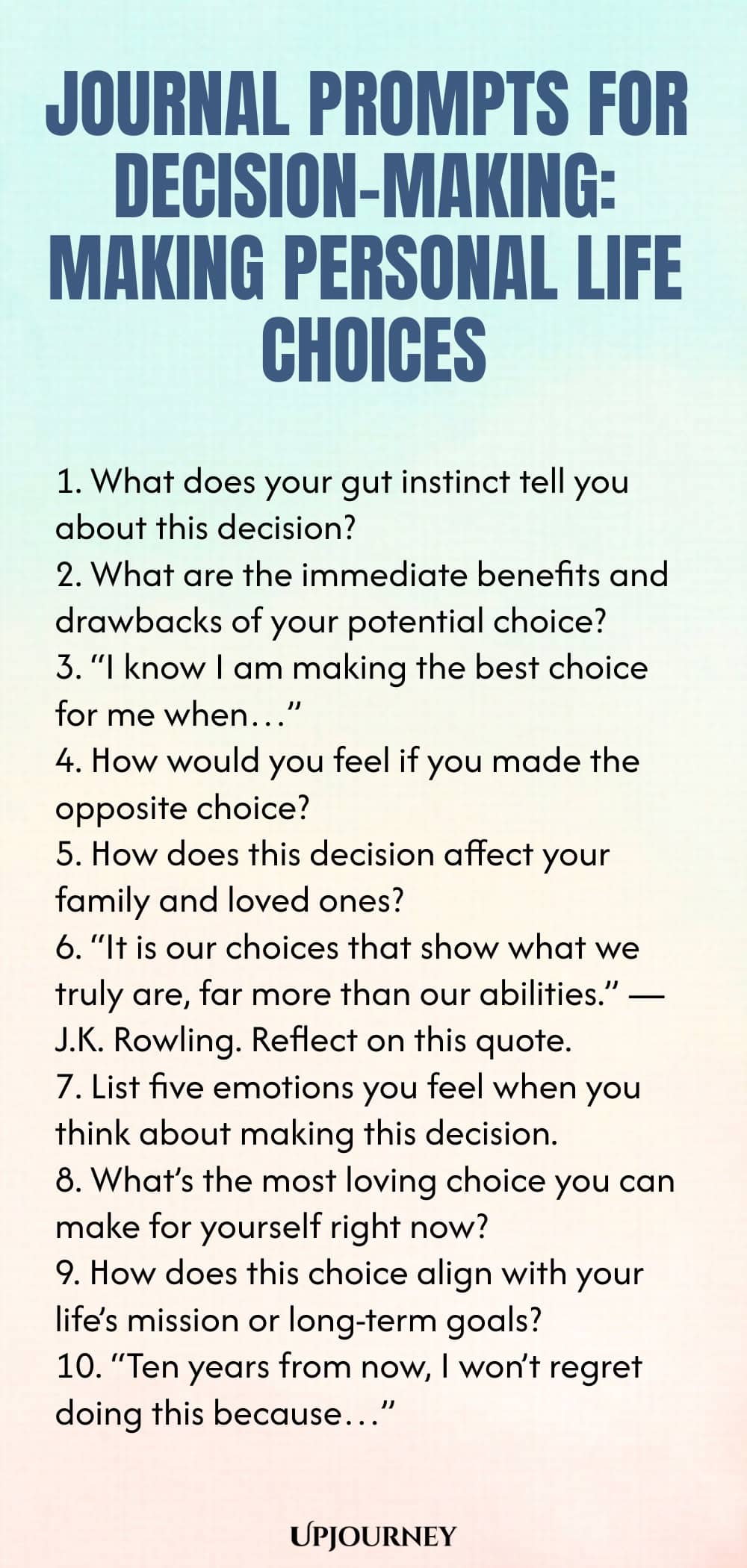 Journal Prompts for Decision-Making: Making Personal Life Choices