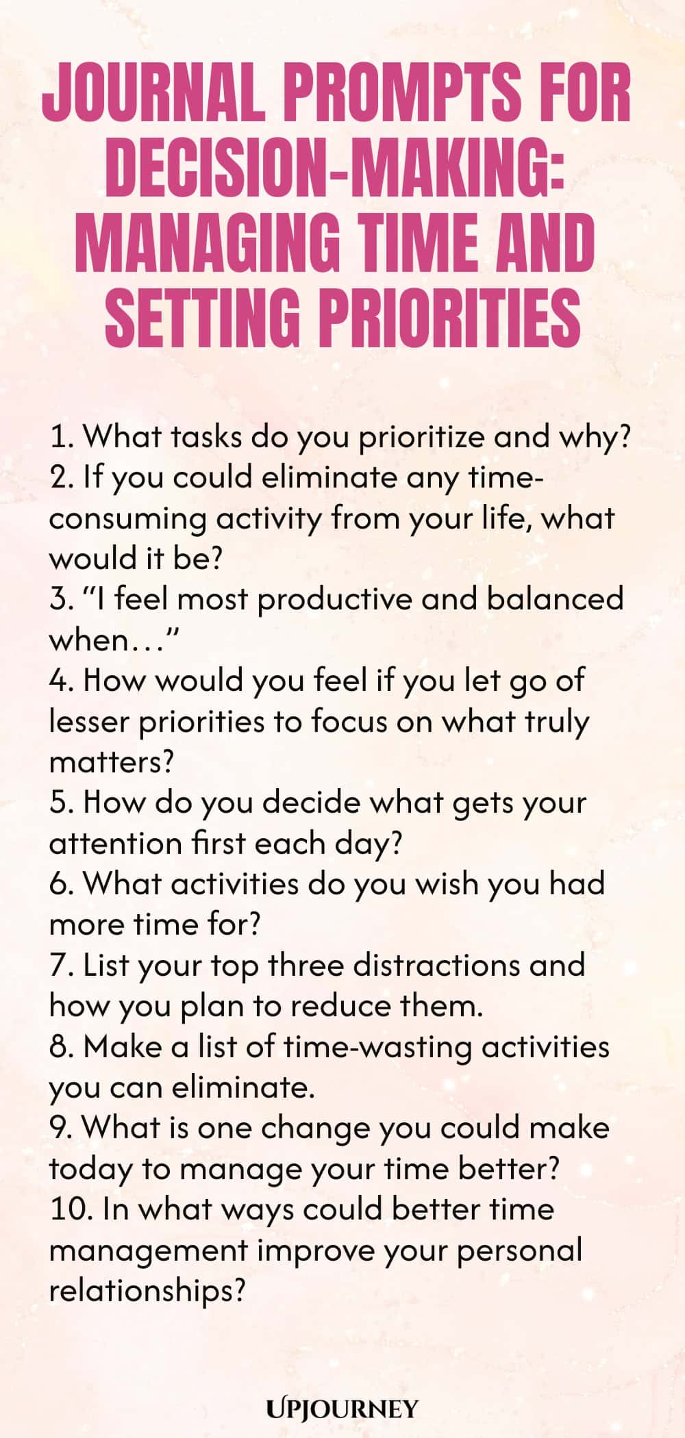 Journal Prompts for Decision-Making: Managing Time and Setting Priorities