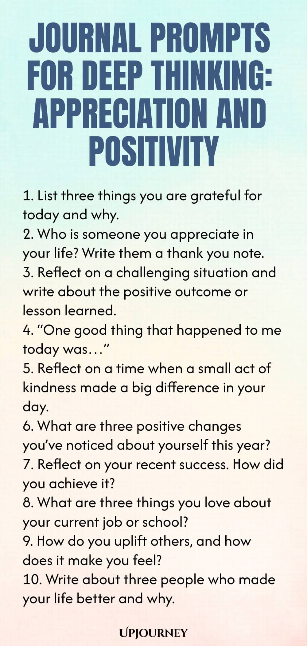 Journal Prompts for Deep Thinking: Appreciation and Positivity