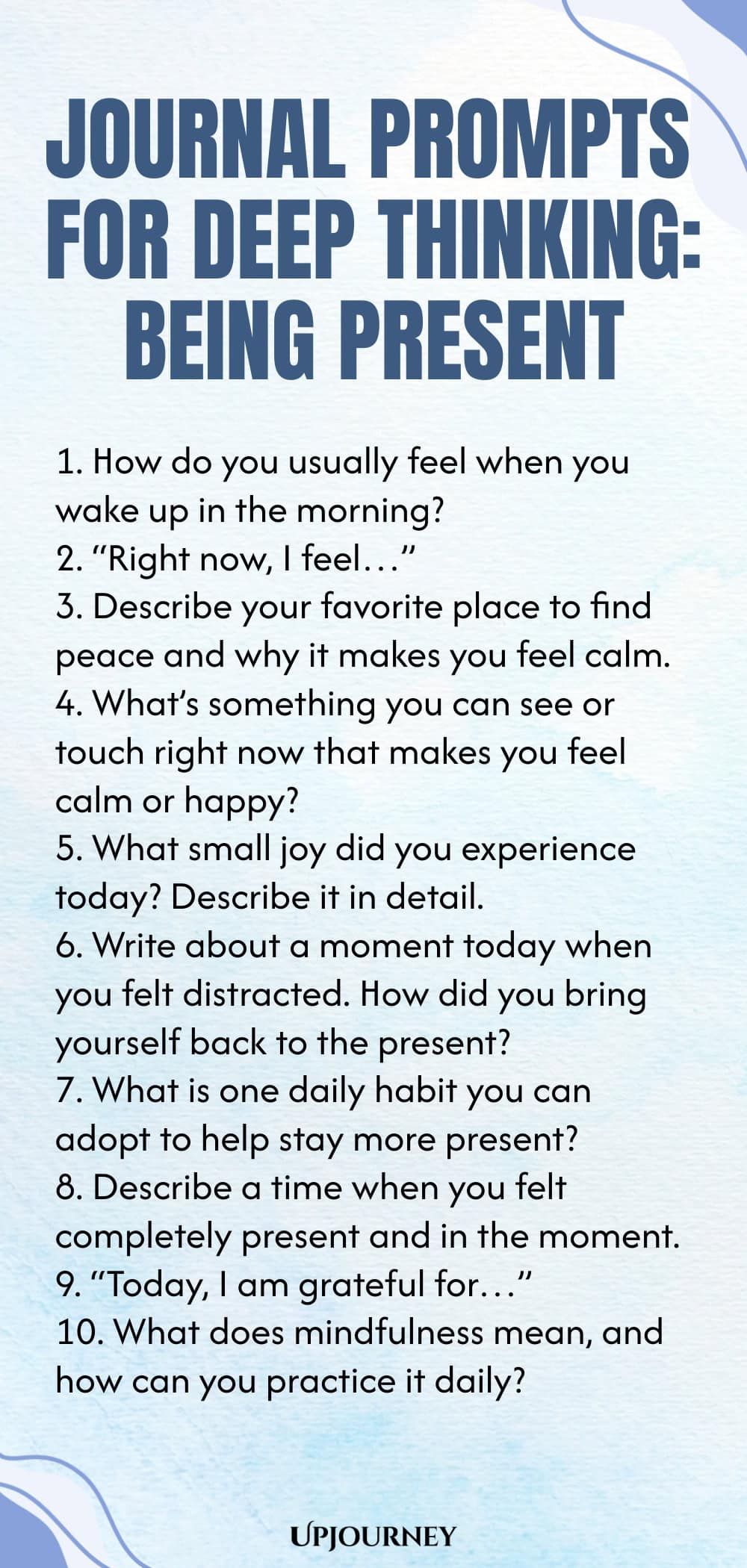 Journal Prompts for Deep Thinking: Being Present