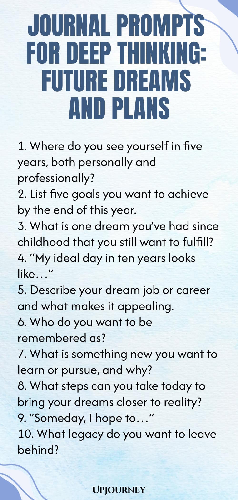 Journal Prompts for Deep Thinking: Future Dreams and Plans
