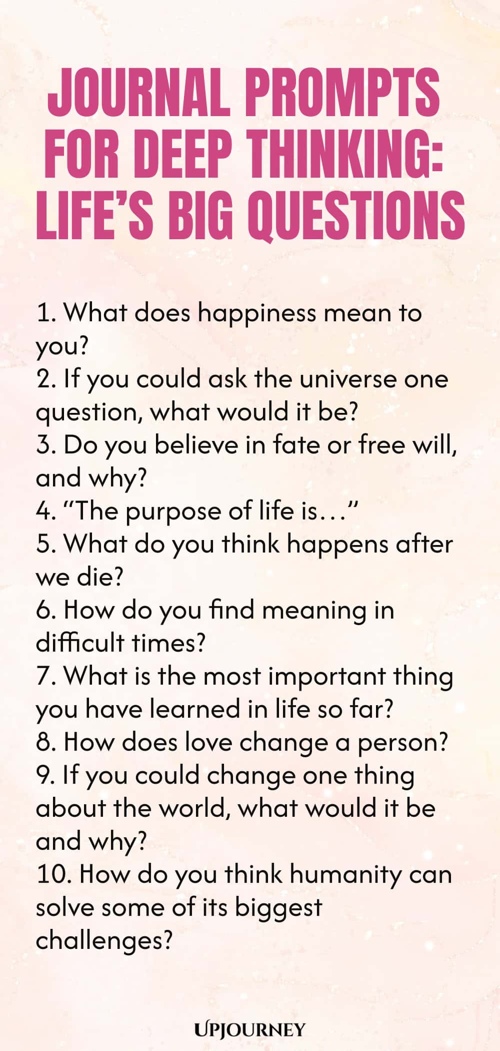 Journal Prompts for Deep Thinking: Life’s Big Questions