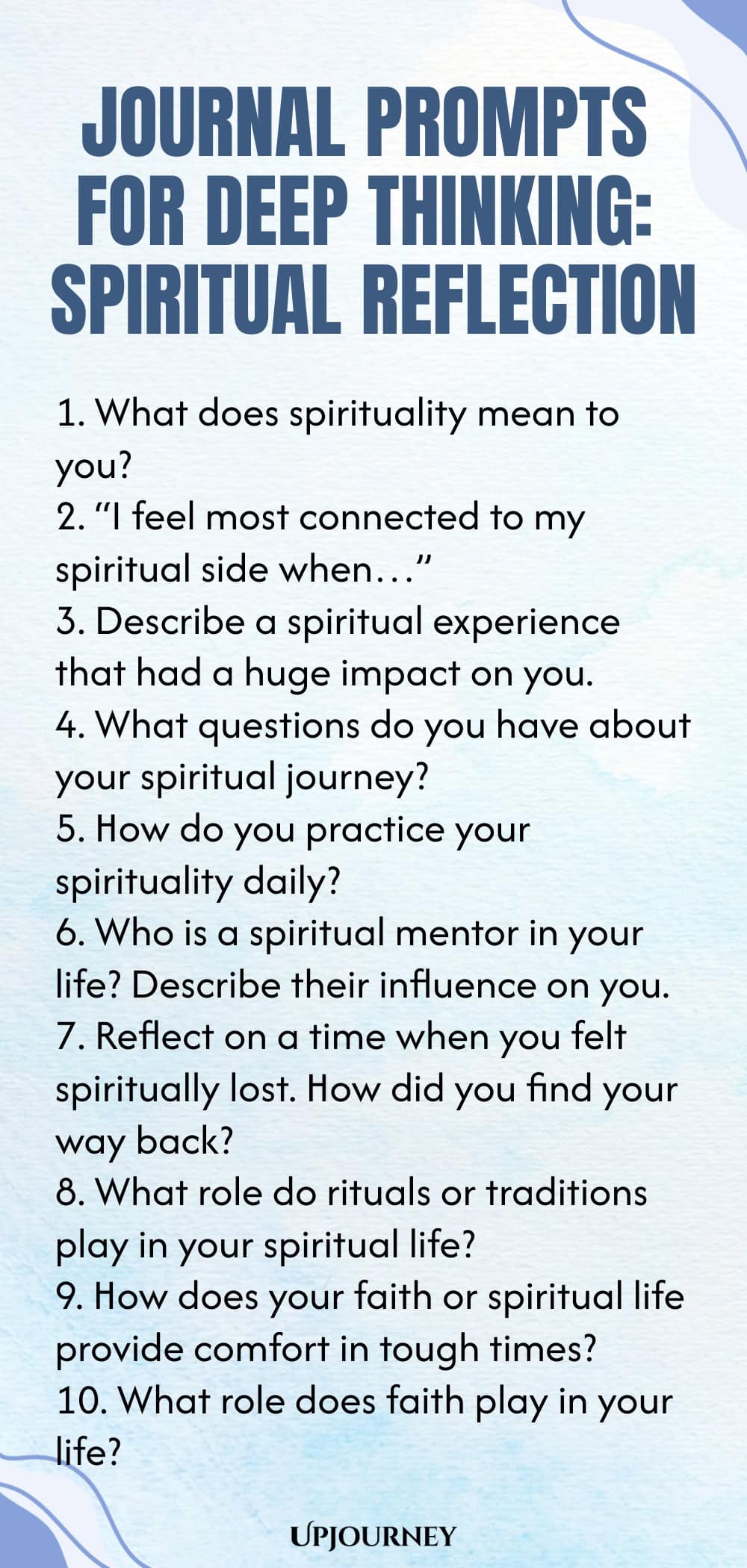 Journal Prompts for Deep Thinking: Spiritual Reflection