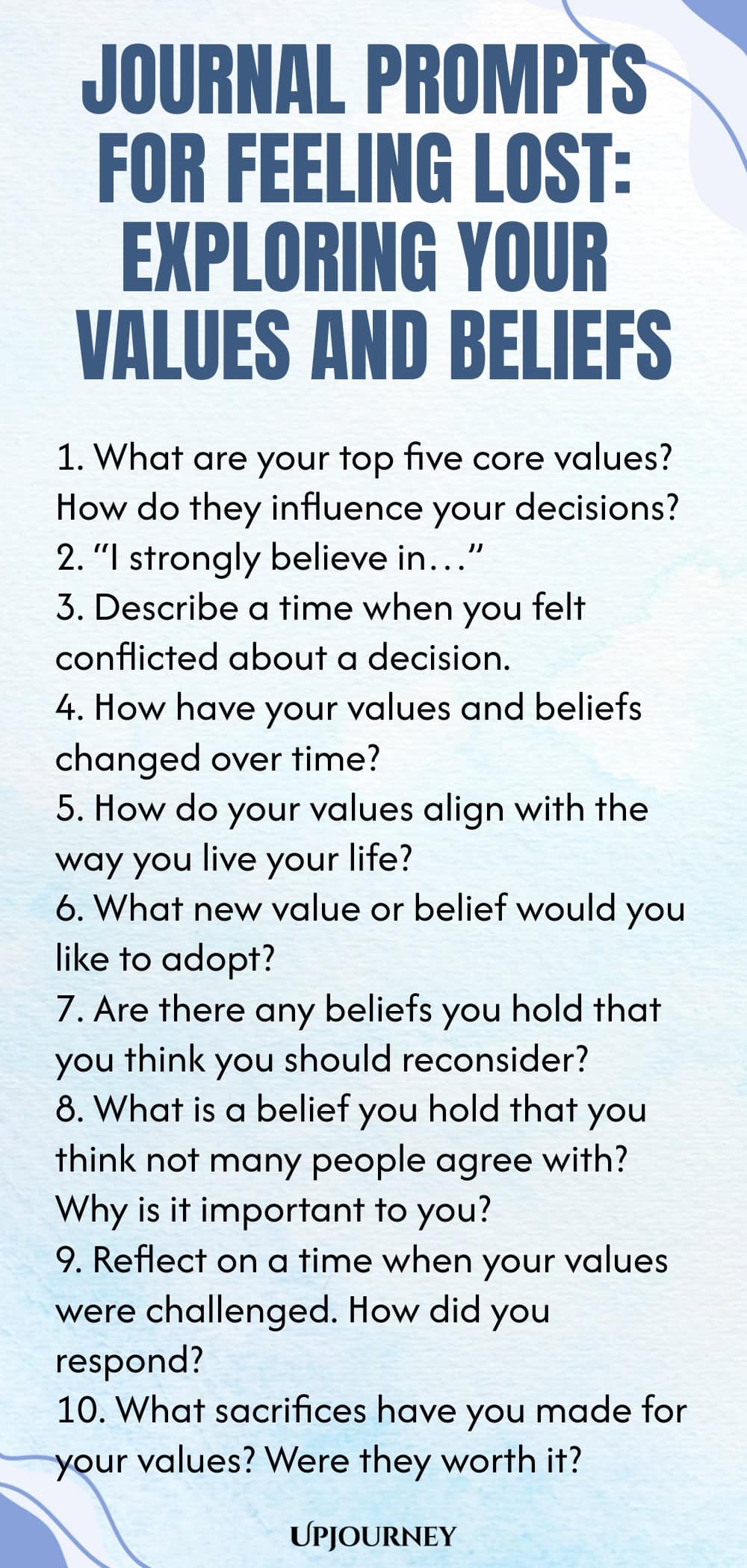 Journal Prompts for Feeling Lost: Exploring Your Values and Beliefs