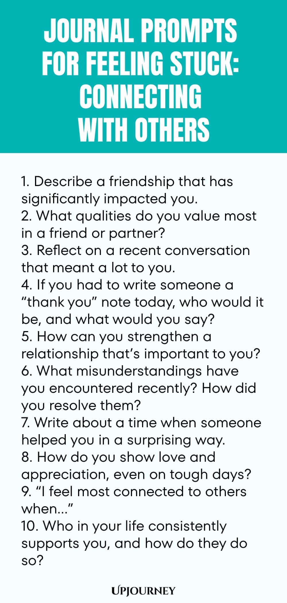 Journal Prompts for Feeling Stuck: Connecting with Others