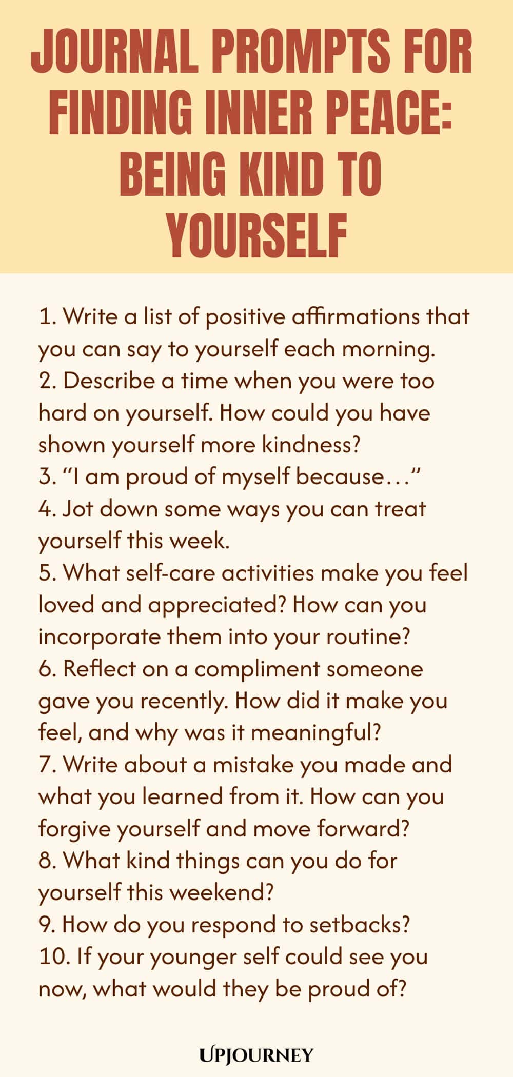 Journal Prompts for Finding Inner Peace: Being Kind to Yourself