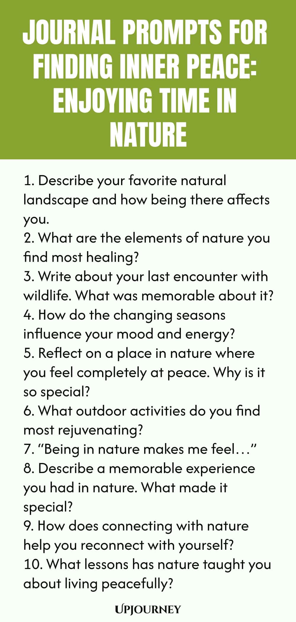 Journal Prompts for Finding Inner Peace: Enjoying Time in Nature