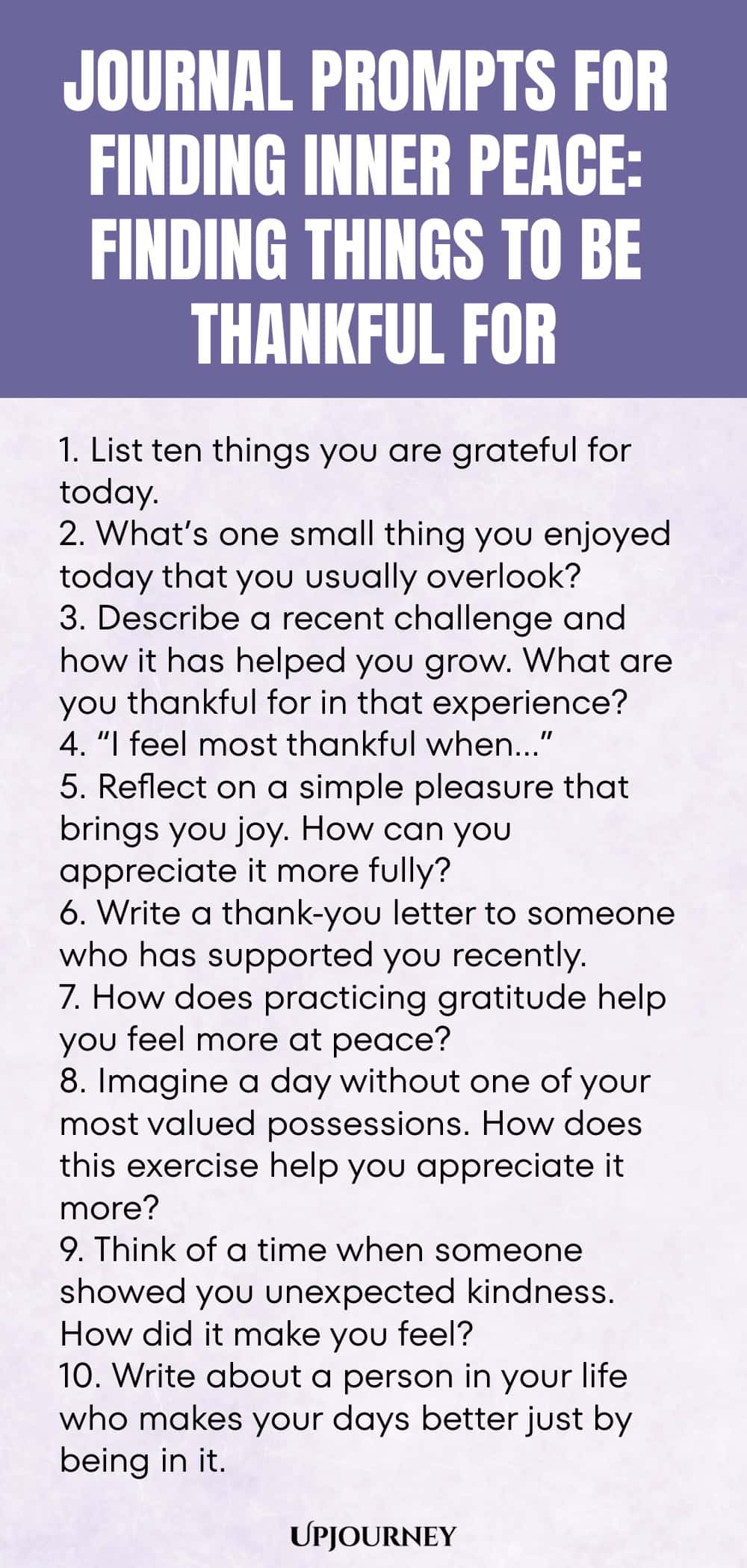 Journal Prompts for Finding Inner Peace: Finding Things to Be Thankful For