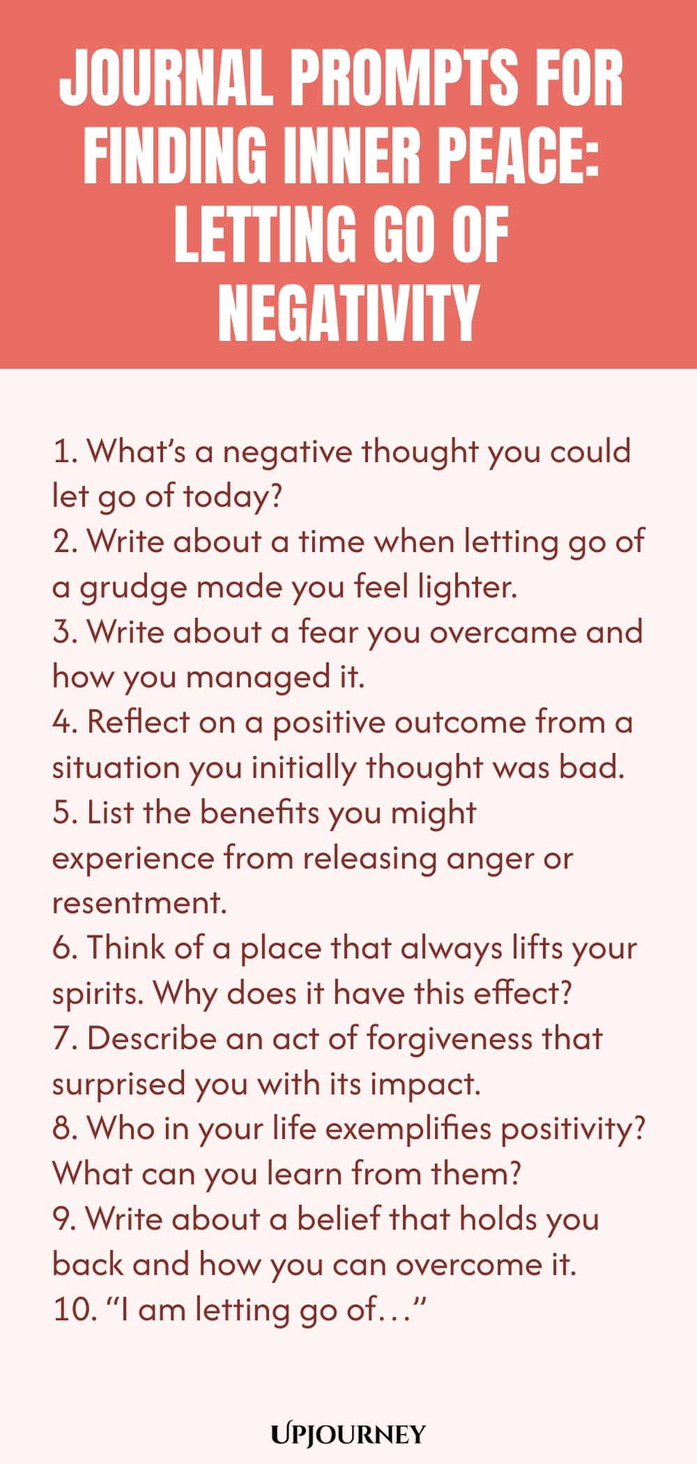 Journal Prompts for Finding Inner Peace: Letting Go of Negativity