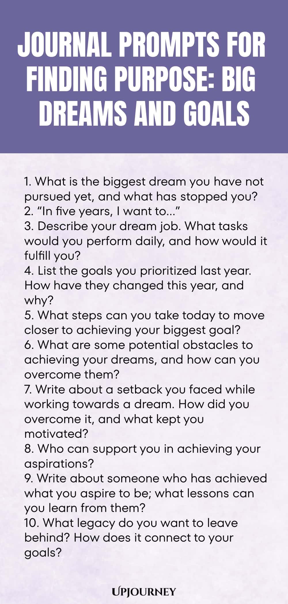 Journal Prompts for Finding Purpose: Big Dreams and Goals