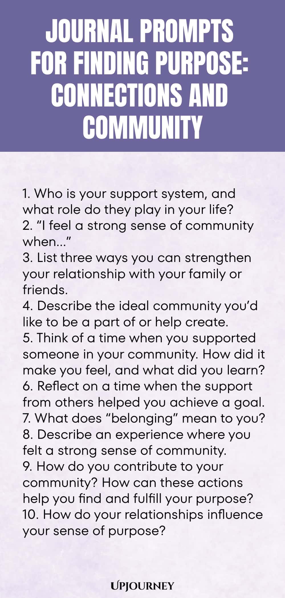 Journal Prompts for Finding Purpose: Connections and Community
