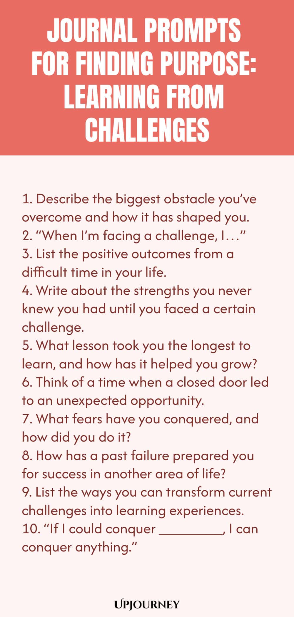 Journal Prompts for Finding Purpose: Learning from Challenges