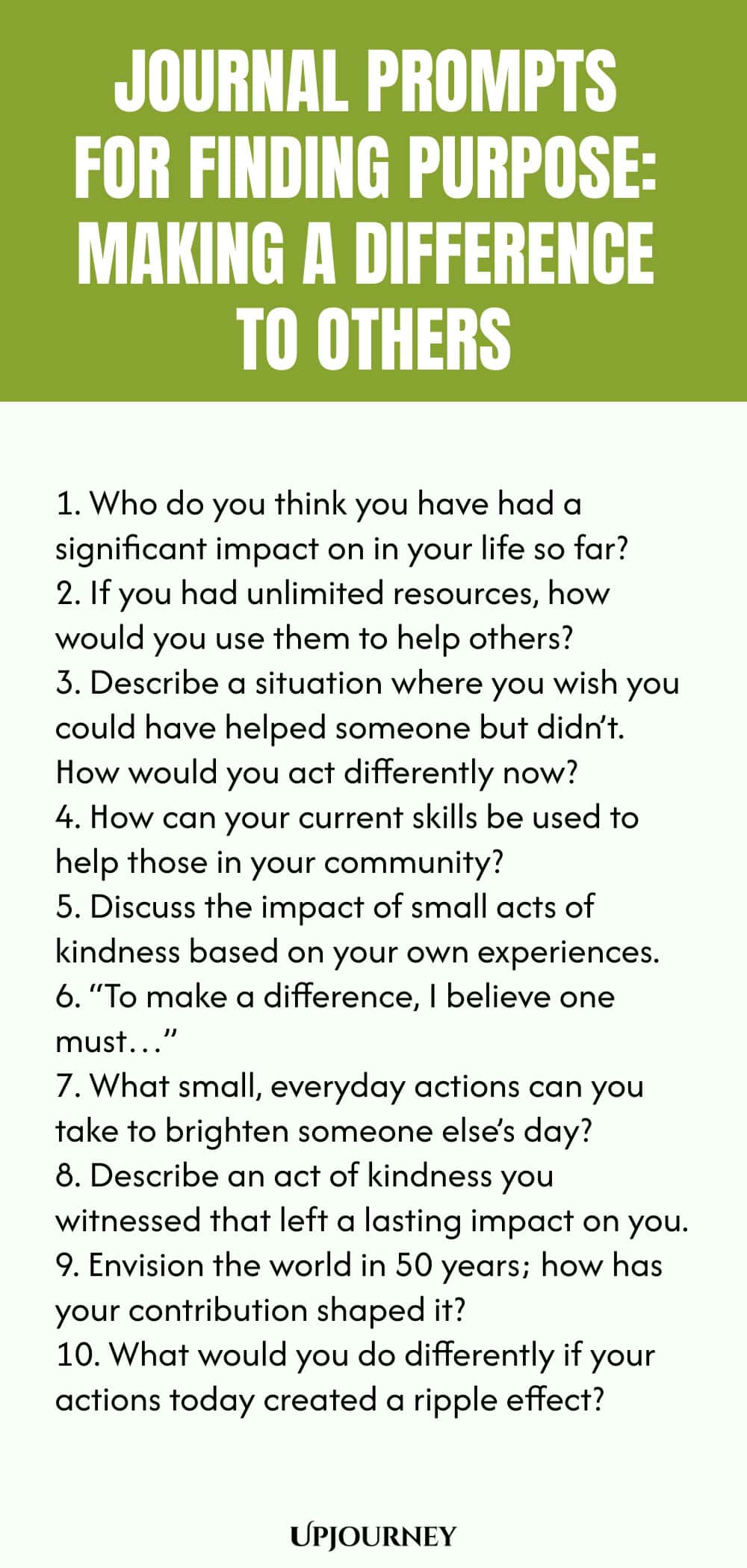 Journal Prompts for Finding Purpose: Making a Difference to Others