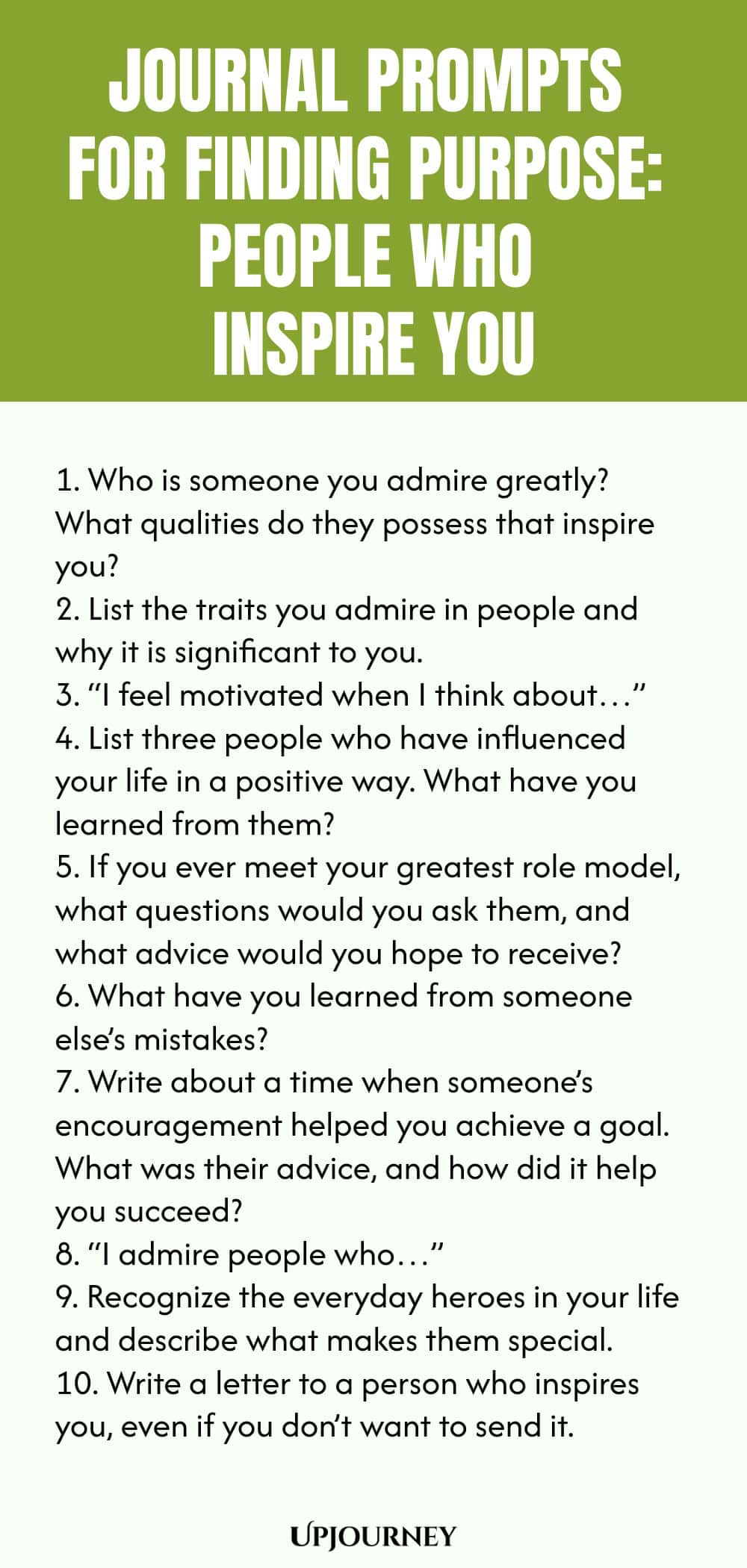 Journal Prompts for Finding Purpose: People Who Inspire You