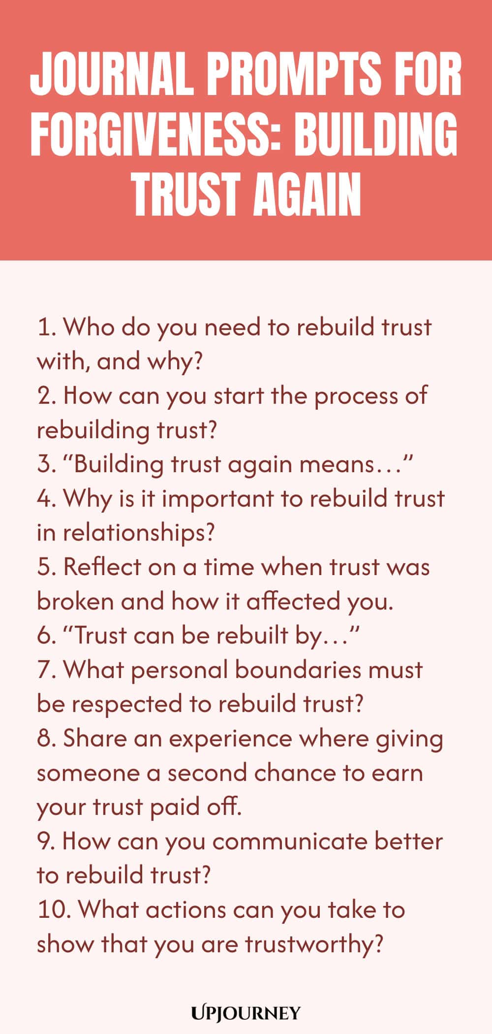 Journal Prompts for Forgiveness: Building Trust Again