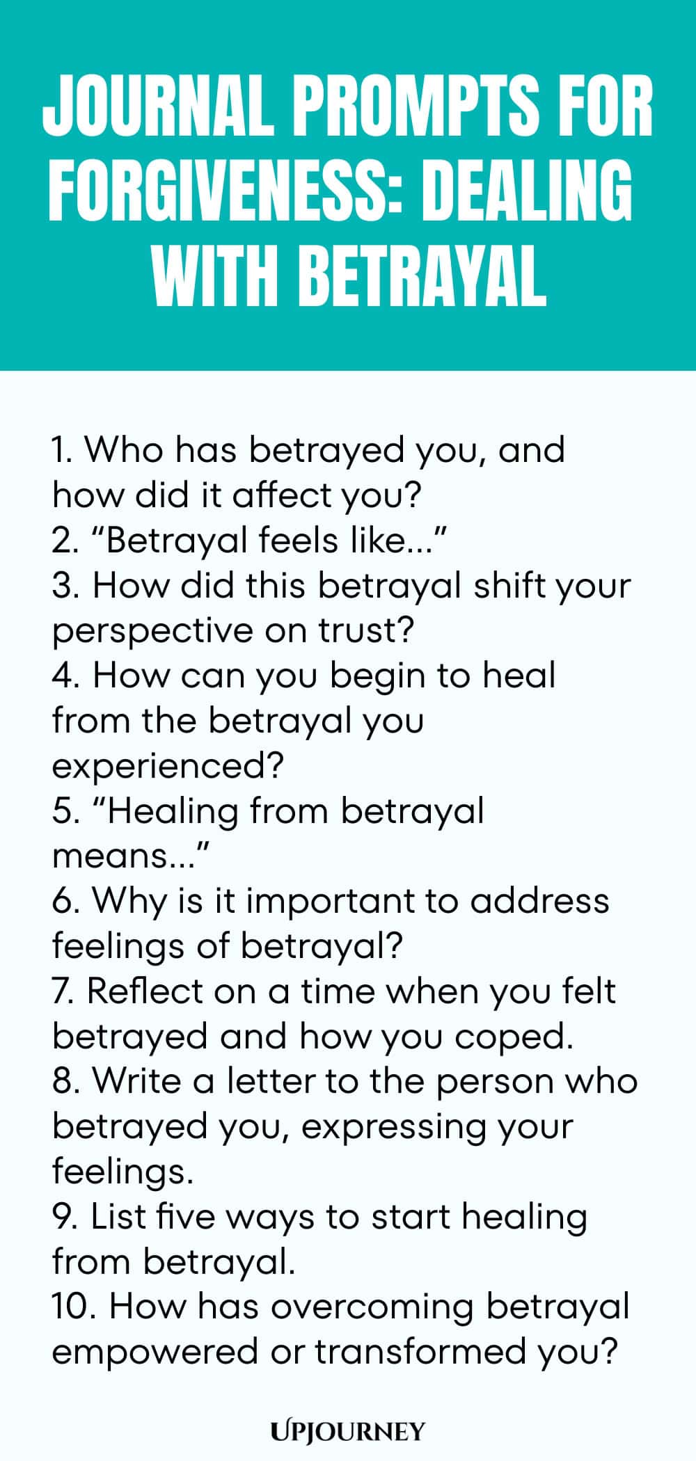 Journal Prompts for Forgiveness: Dealing with Betrayal