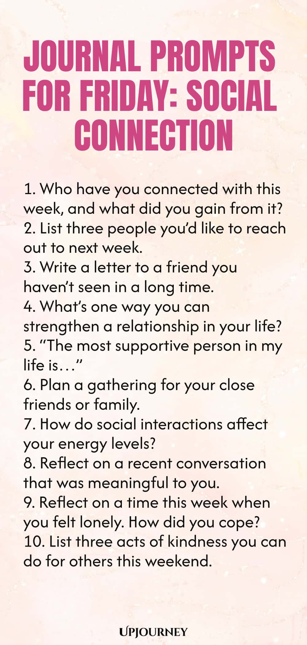 Journal Prompts for Friday: Social Connection