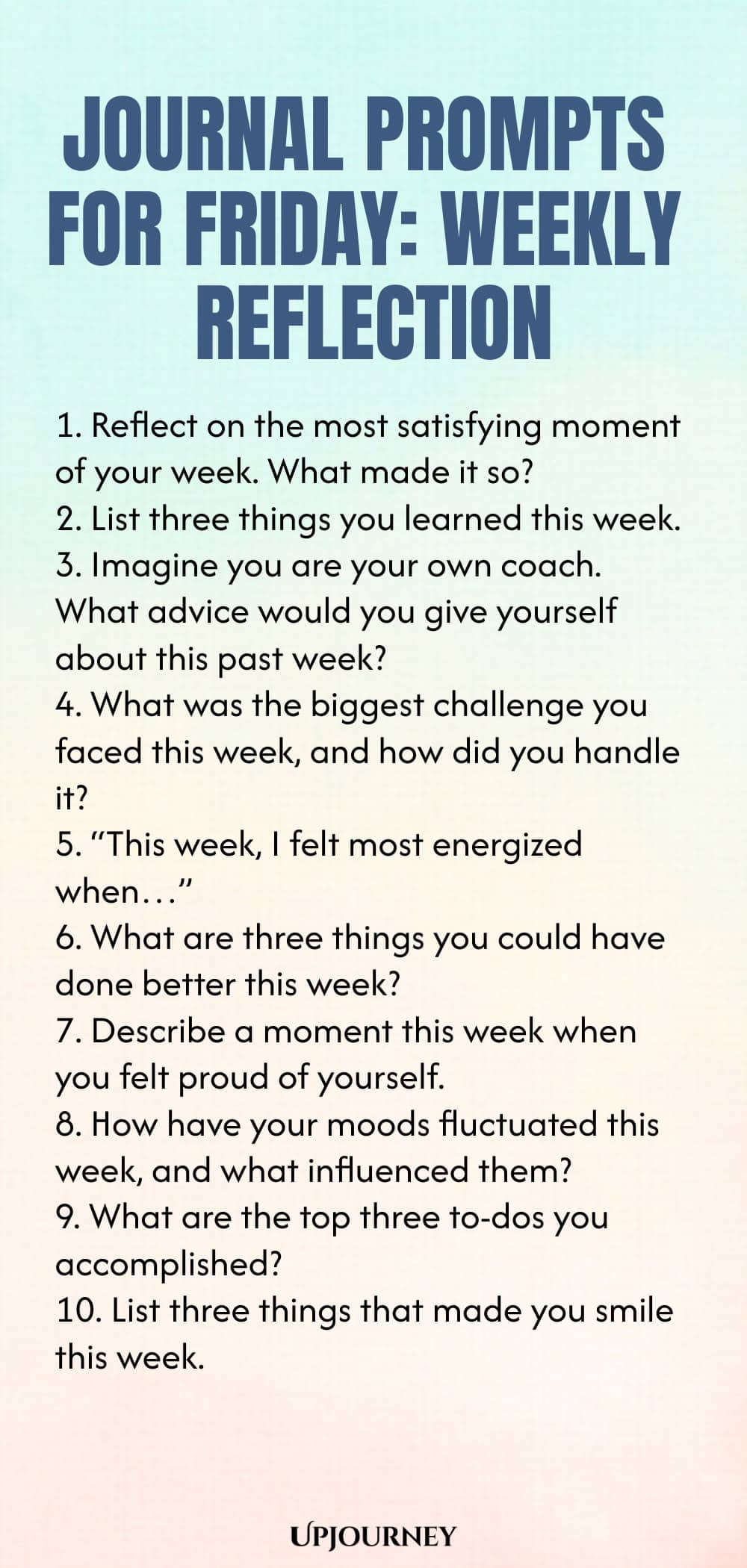 Journal Prompts for Friday: Weekly Reflection