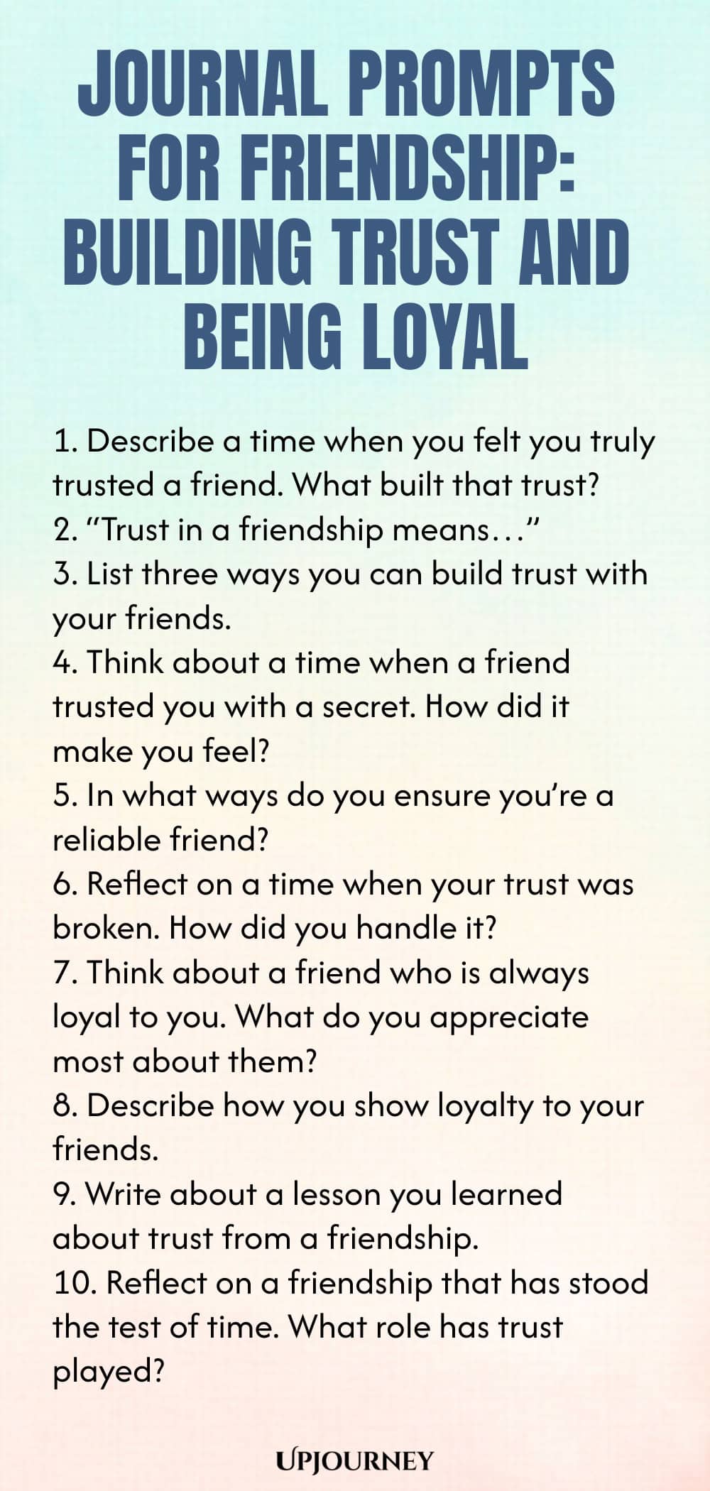 Journal Prompts for Friendship: Building Trust and Being Loyal