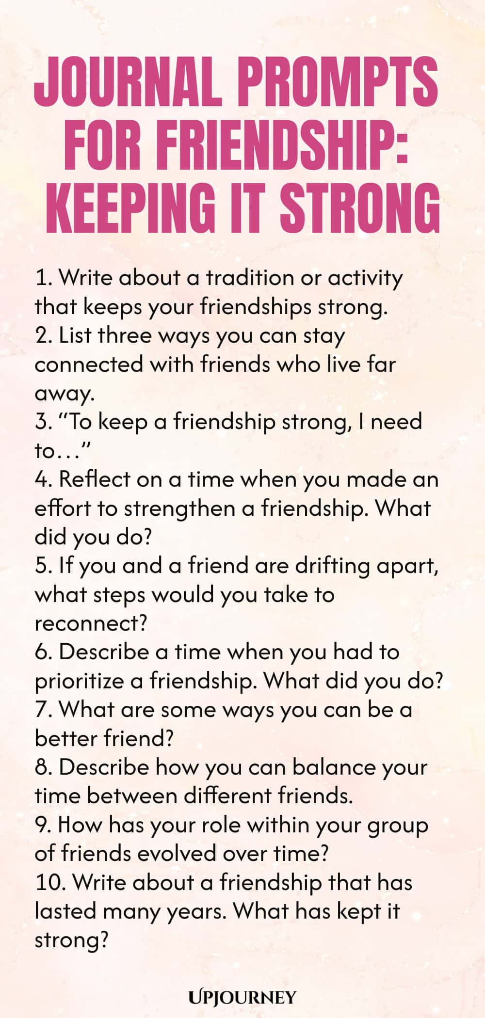 Journal Prompts for Friendship: Keeping It Strong