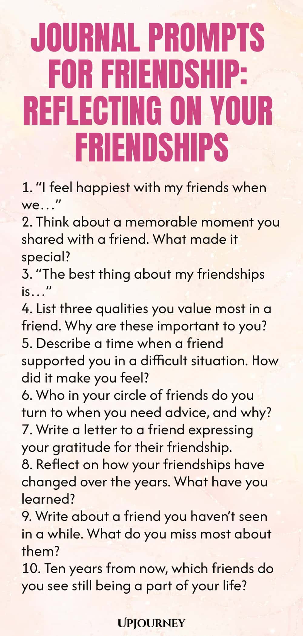 Journal Prompts for Friendship: Reflecting on Your Friendships