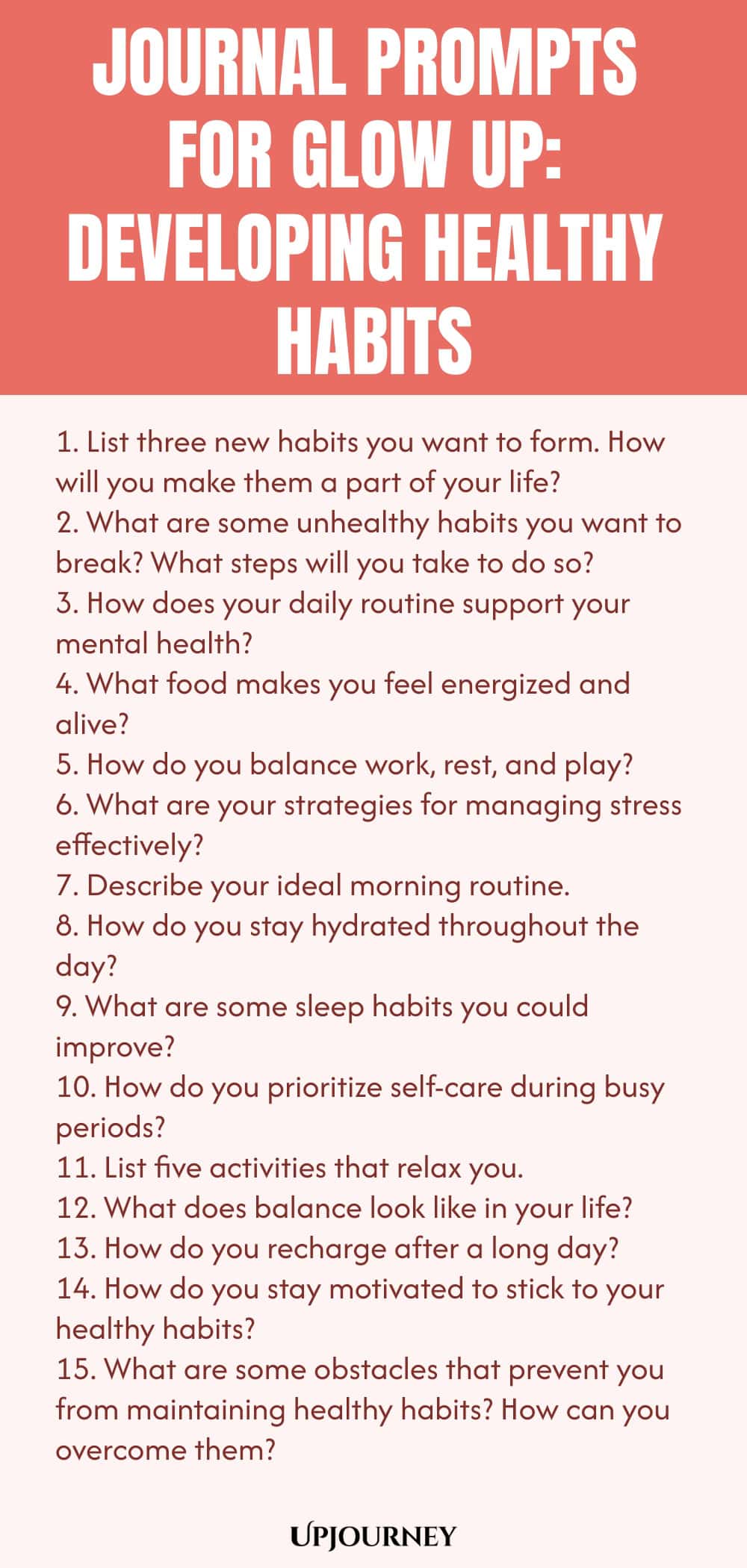Journal Prompts for Glow Up: Developing Healthy Habits