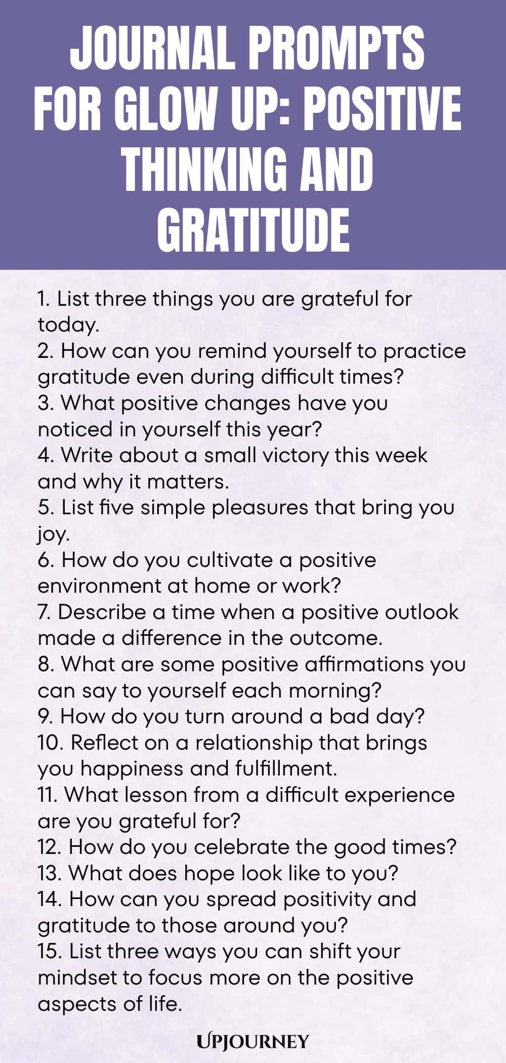 Journal Prompts for Glow Up: Positive Thinking and Gratitude