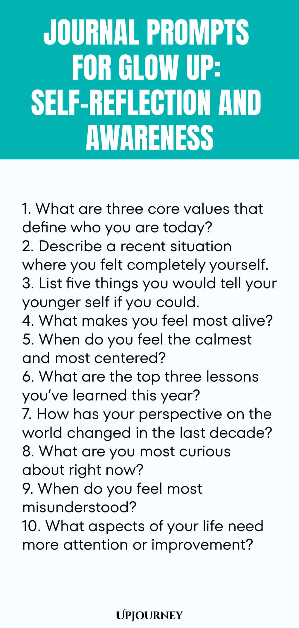 Journal Prompts for Glow Up: Self-Reflection and Awareness