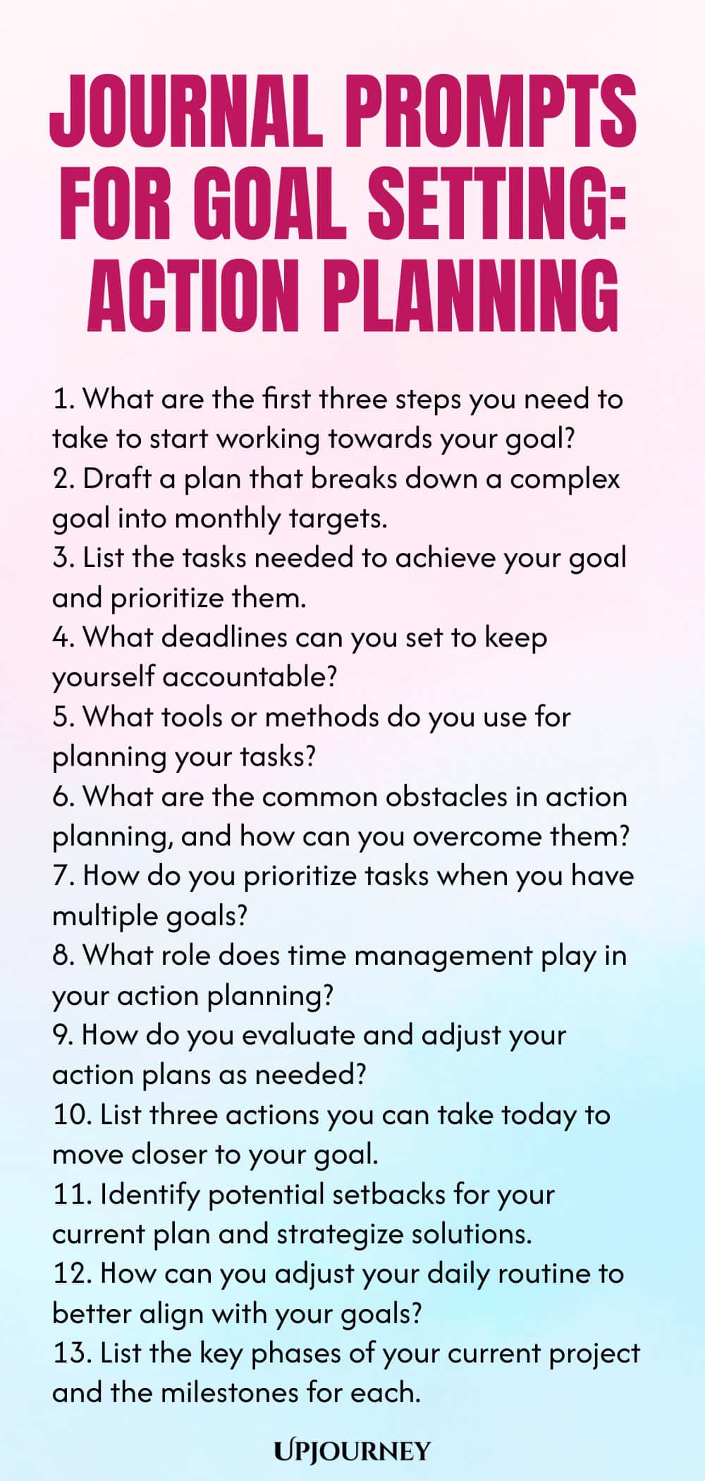 Journal Prompts for Goal Setting: Action Planning