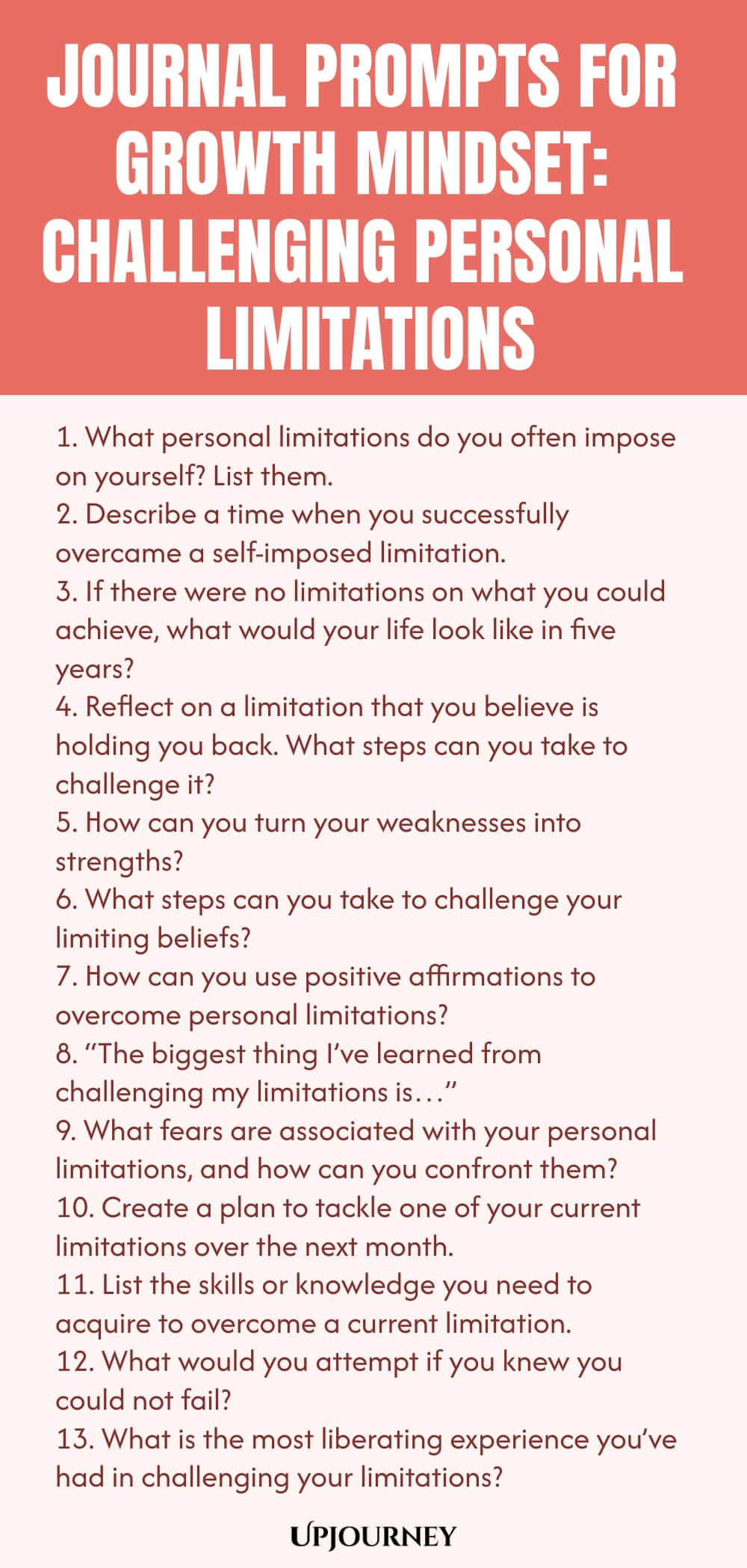 Journal Prompts for Growth Mindset: Challenging Personal Limitations