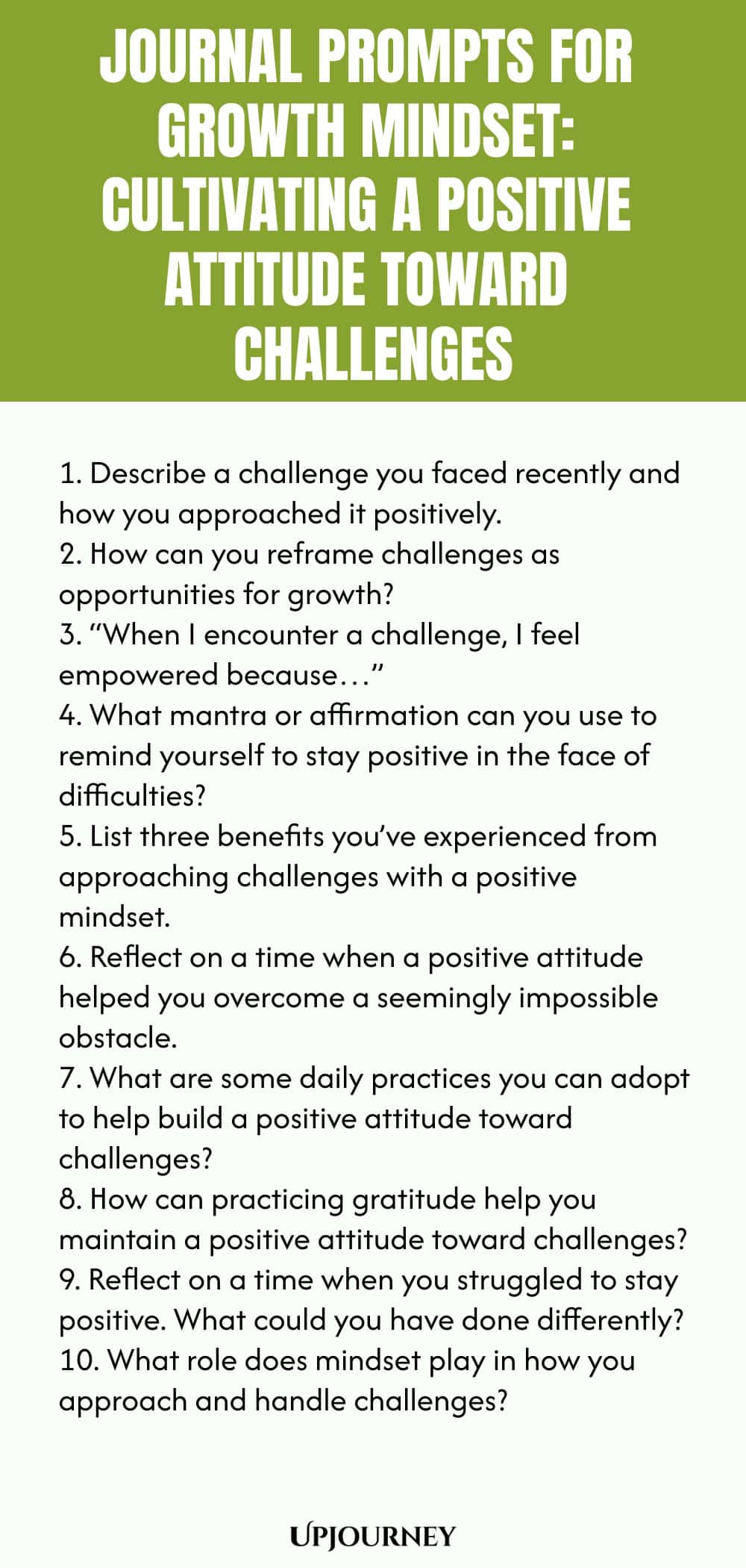 Journal Prompts for Growth Mindset: Cultivating a Positive Attitude Toward Challenges