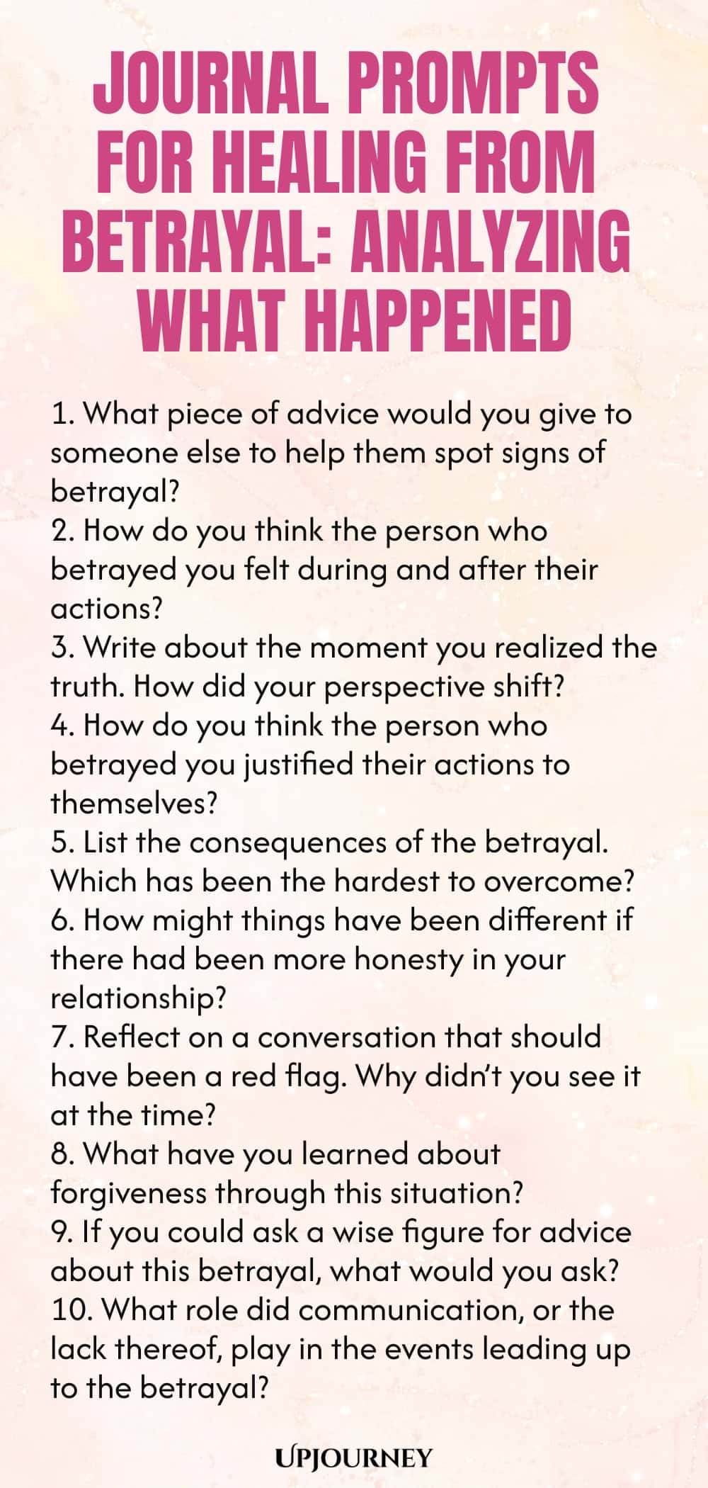 Journal Prompts for Healing from Betrayal: Analyzing What Happened