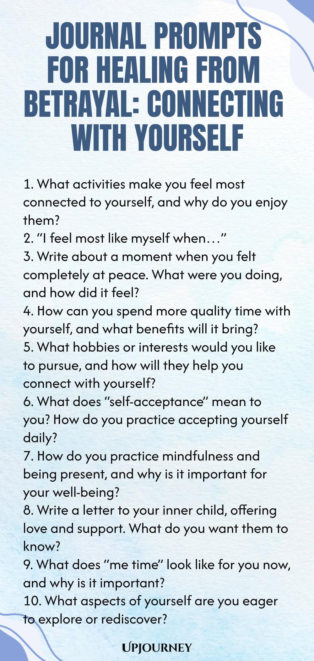 Journal Prompts for Healing from Betrayal: Connecting with Yourself