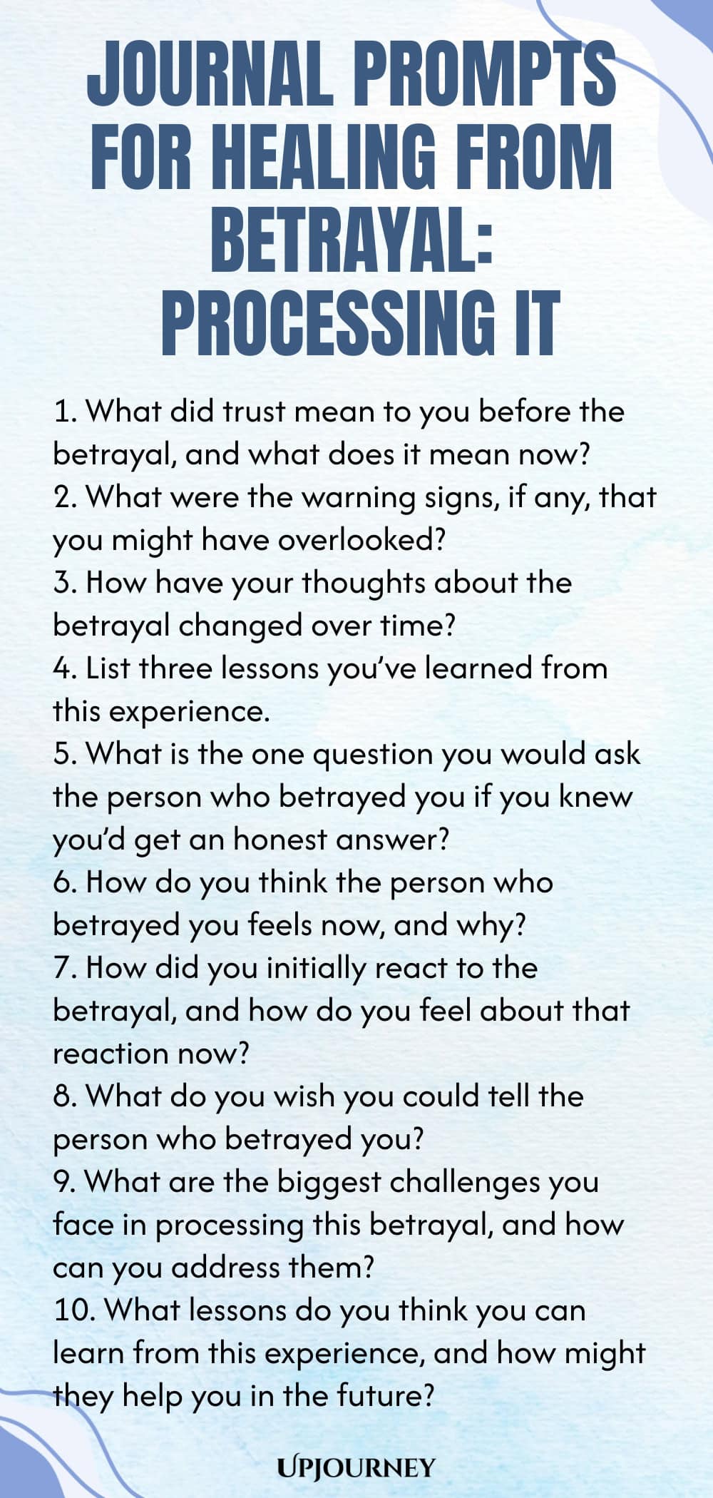 Journal Prompts for Healing from Betrayal: Processing It