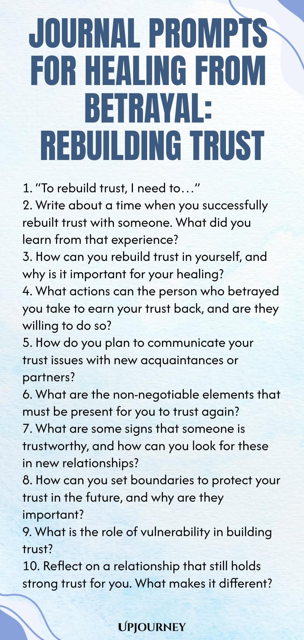 Journal Prompts for Healing from Betrayal: Rebuilding Trust