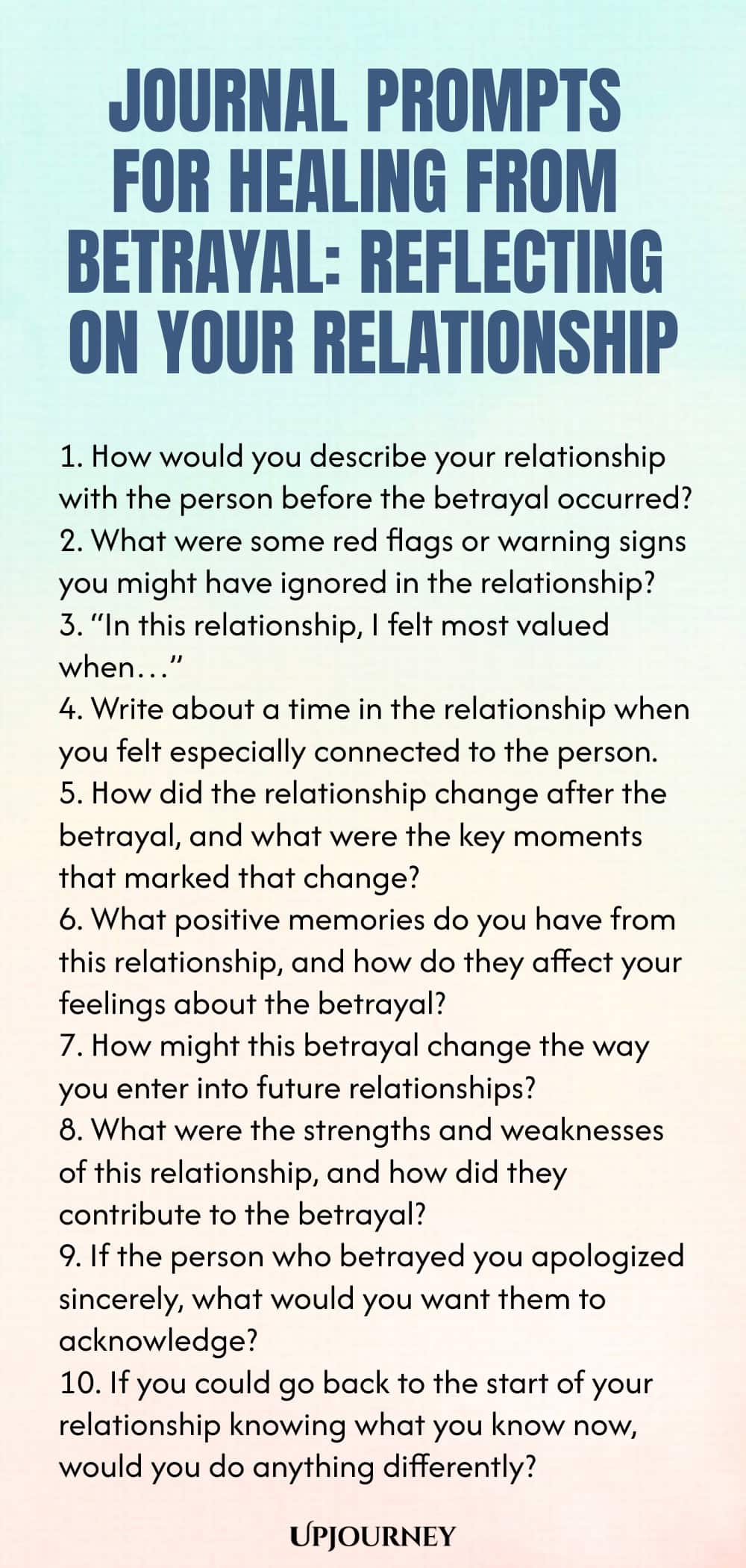 Journal Prompts for Healing from Betrayal: Reflecting on Your Relationship