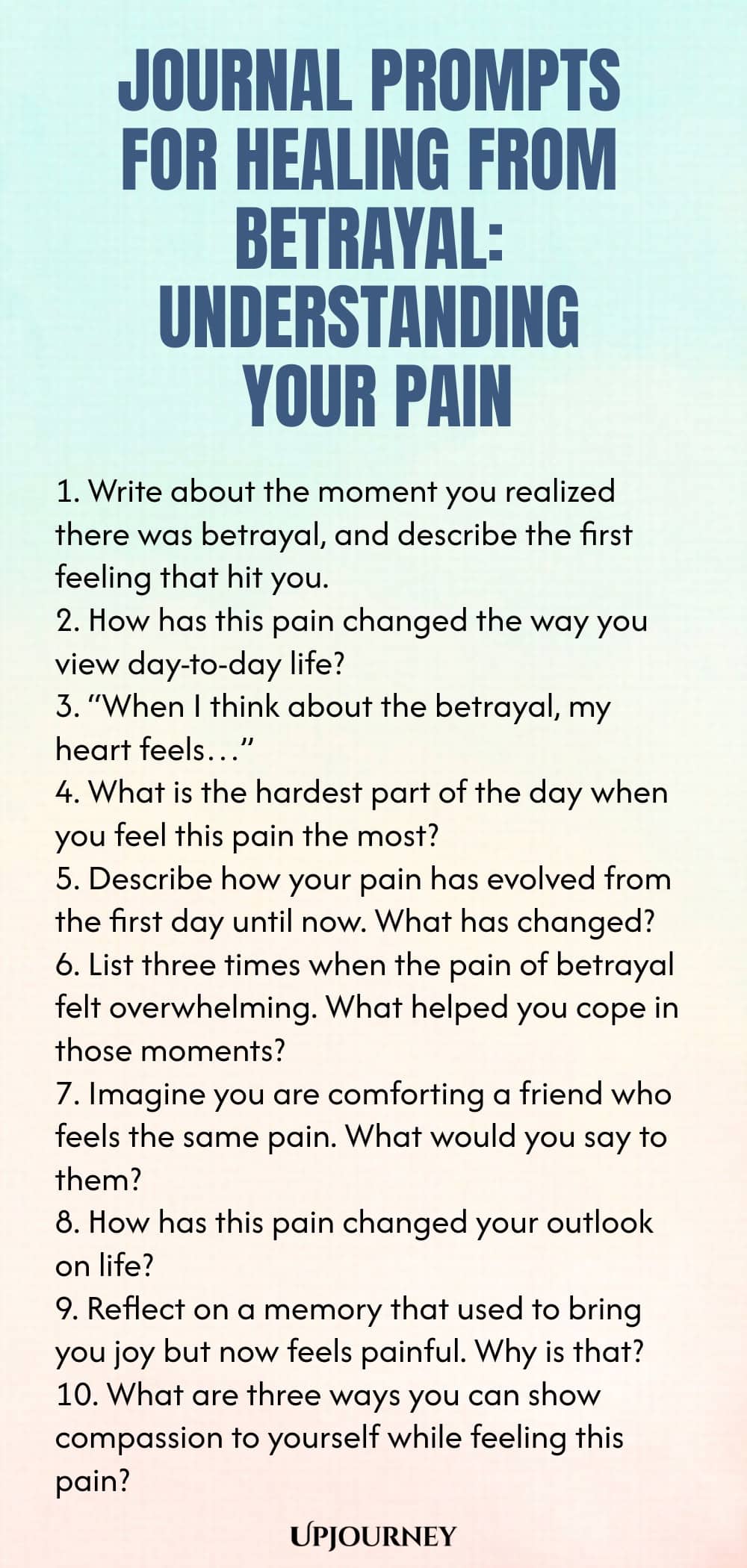 Journal Prompts for Healing from Betrayal: Understanding Your Pain