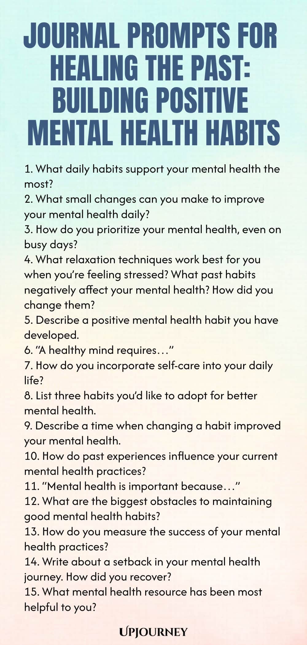 Journal Prompts for Healing the Past: Building Positive Mental Health Habits