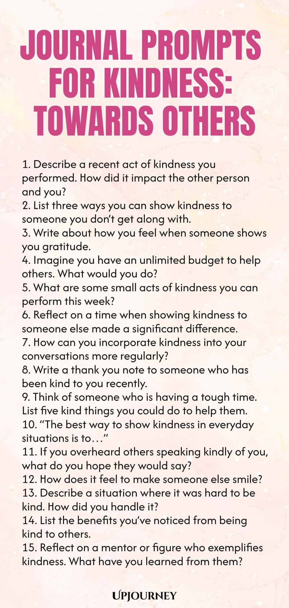 Journal Prompts for Kindness: Towards Others
