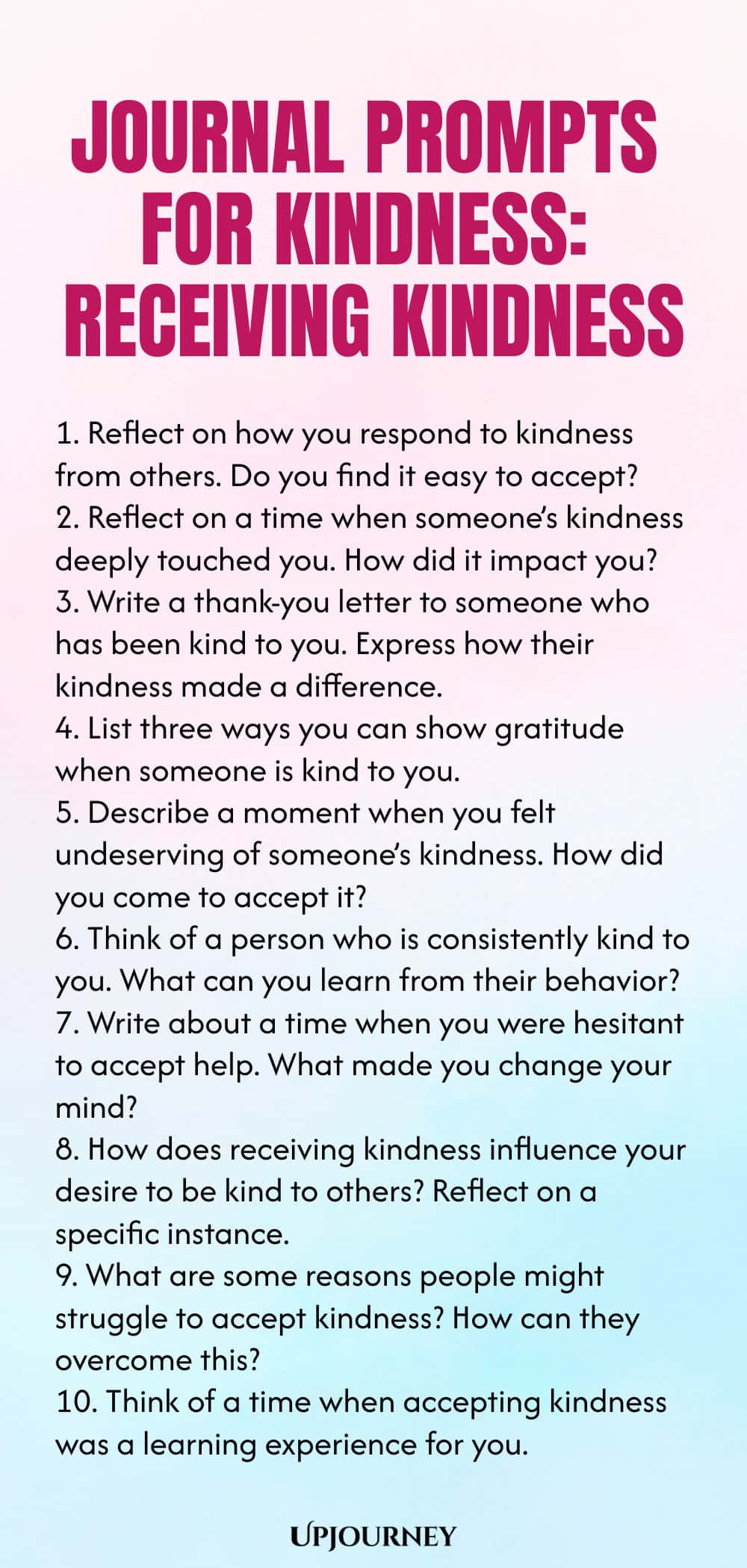 Journal Prompts for Kindness: Receiving Kindness