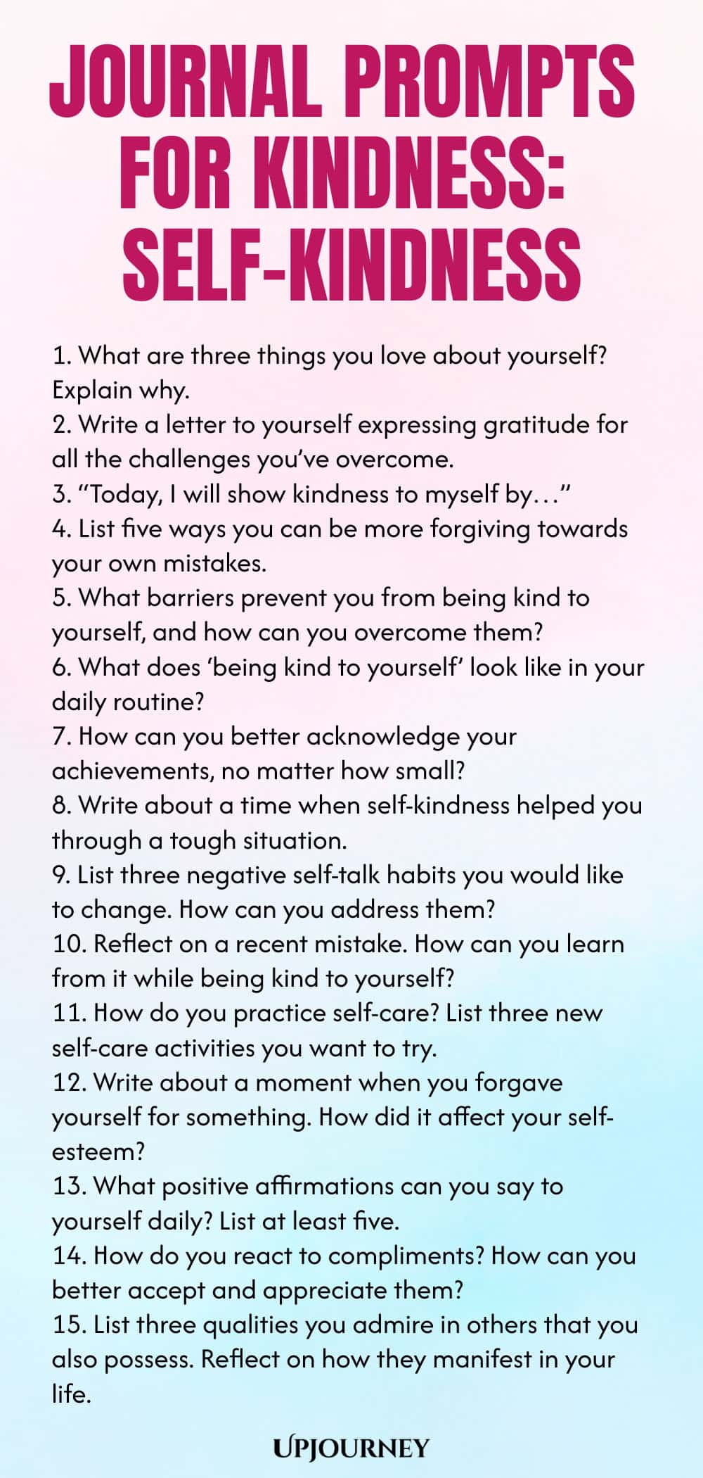 Journal Prompts for Kindness: Self-Kindness