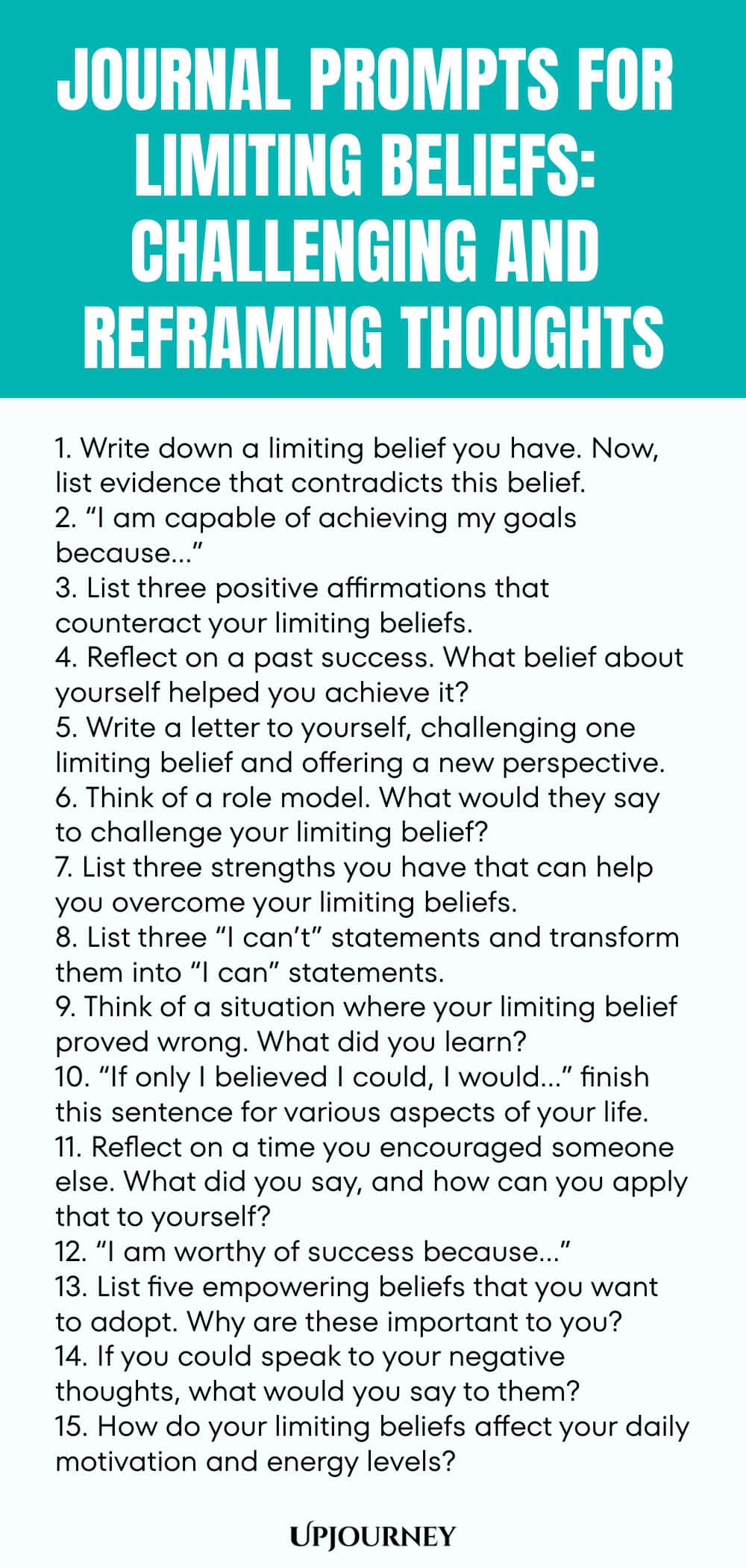 Journal Prompts for Limiting Beliefs: Challenging and Reframing Thoughts